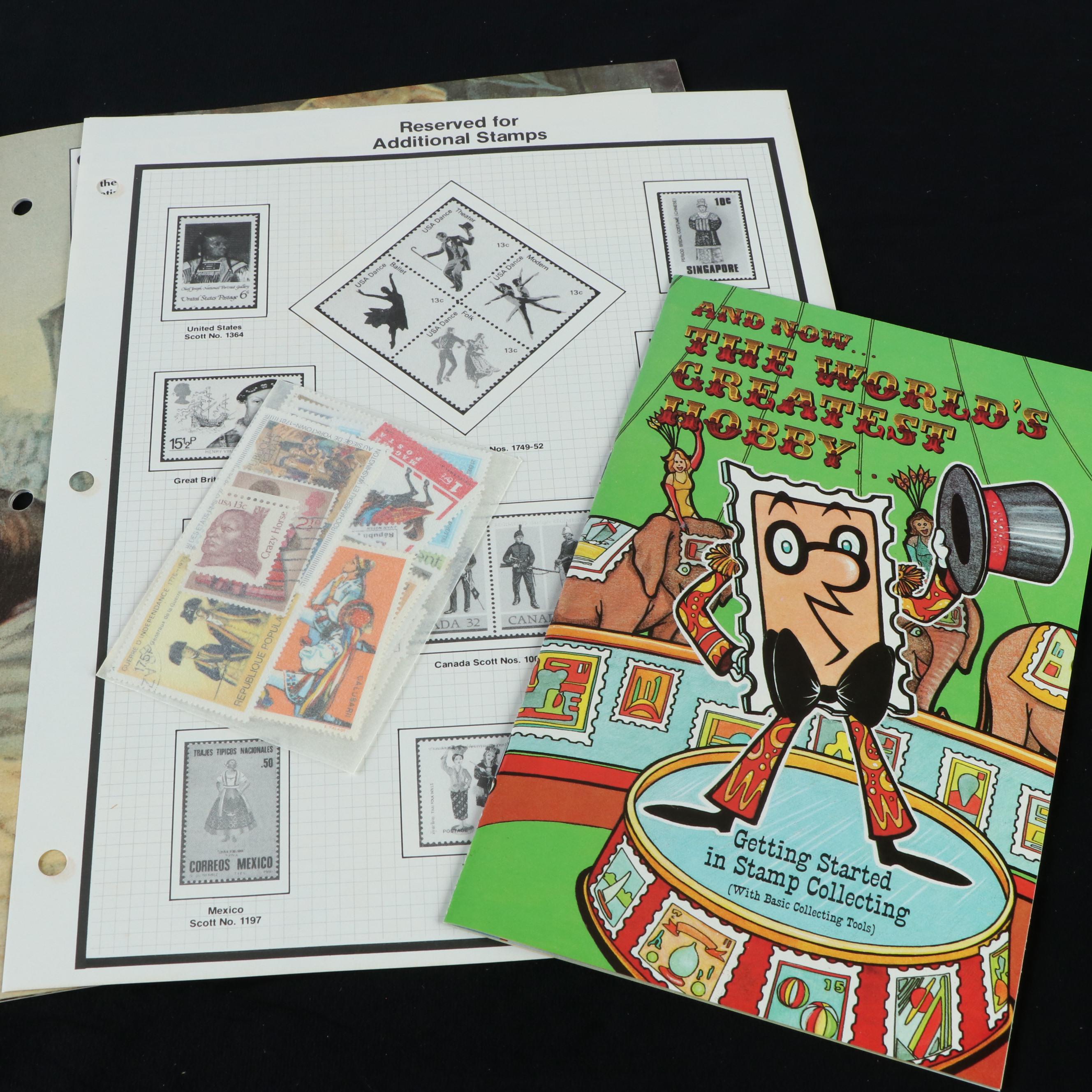 Nineteen Postage Stamp Collecting Kits, 1980s