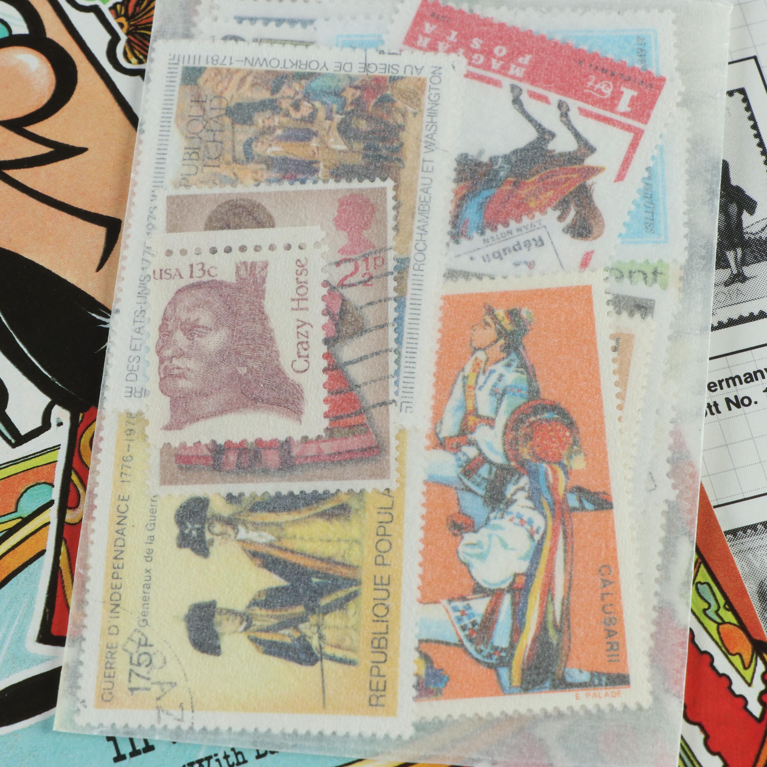 Nineteen Postage Stamp Collecting Kits, 1980s