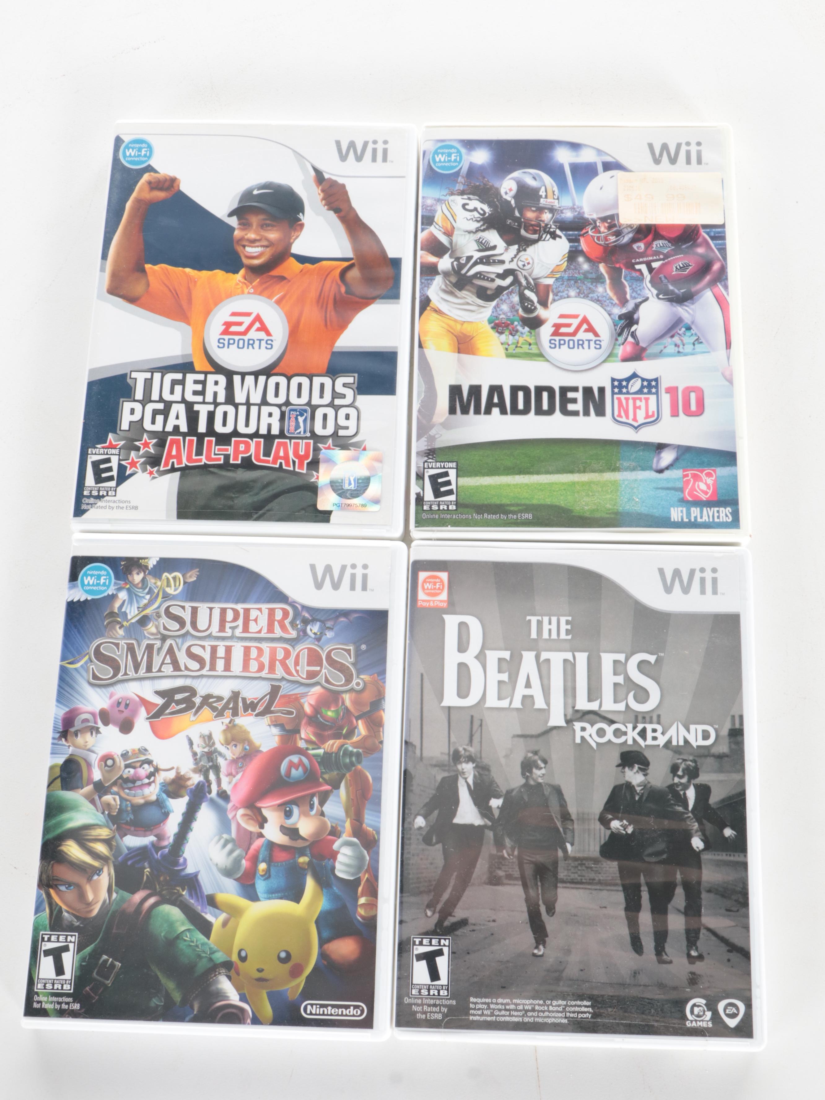 Wii Rock Band Game with Video Game Controllers, Gretsch Guitar and More