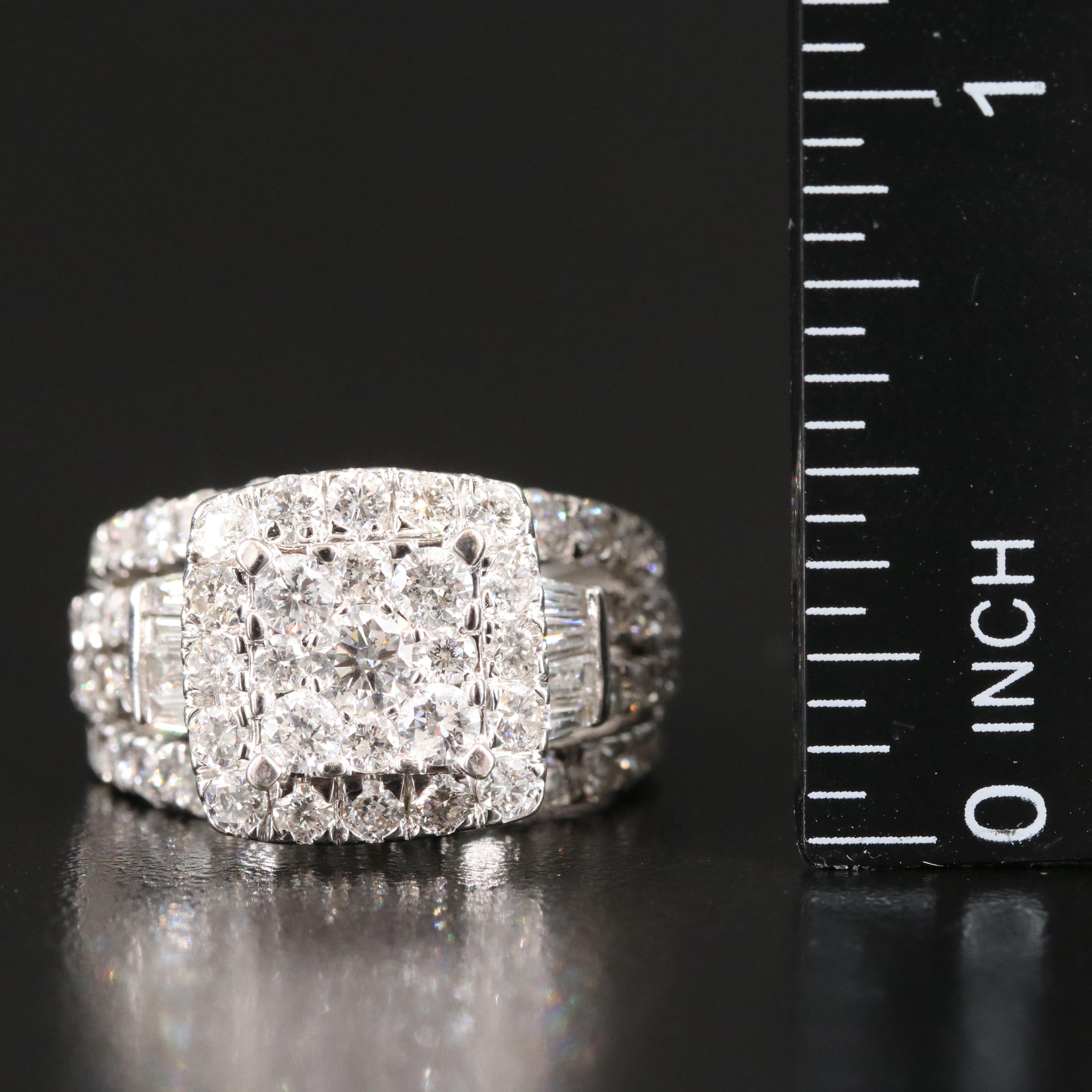 14K 3.17 CTW Diamond Cluster Ring