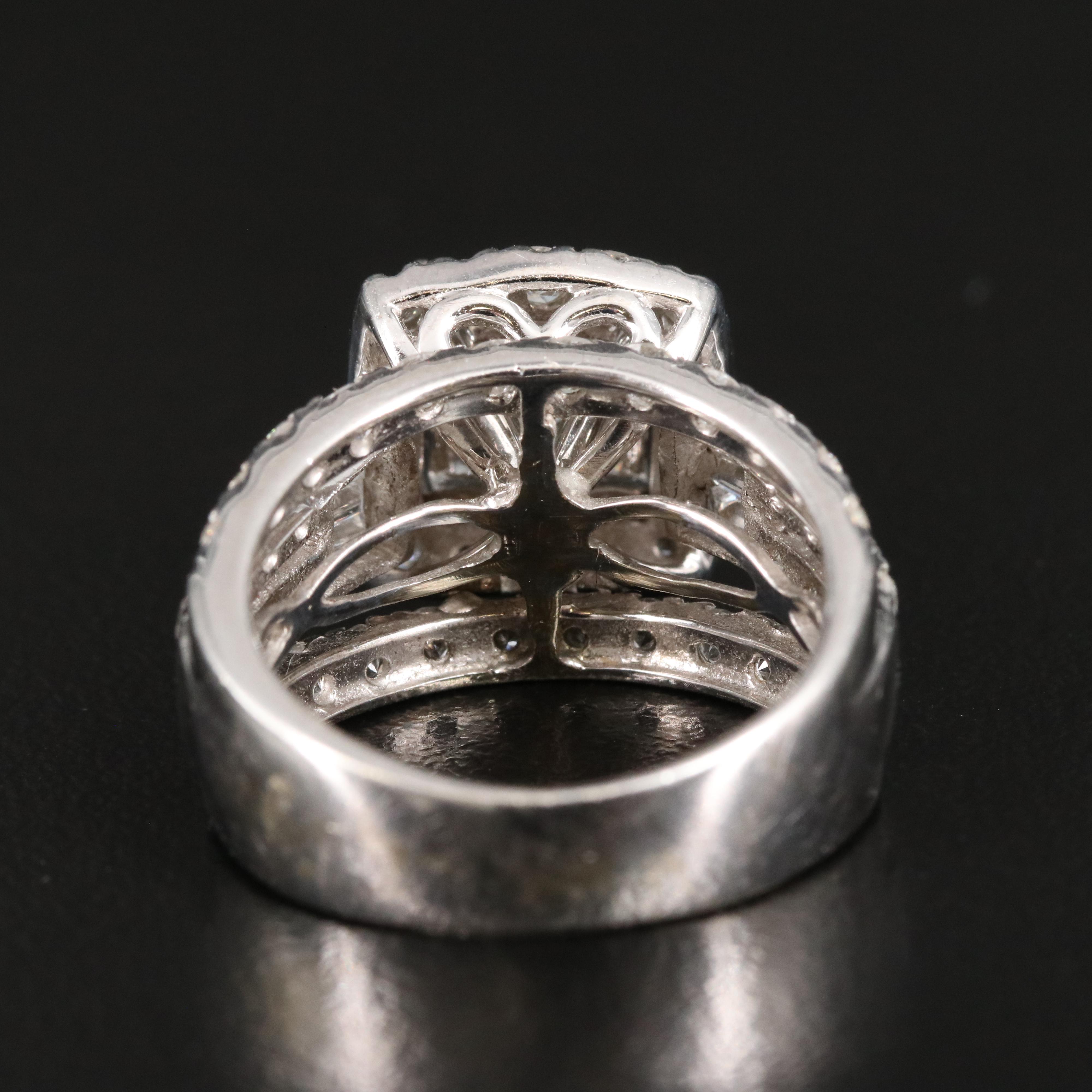 14K 3.17 CTW Diamond Cluster Ring