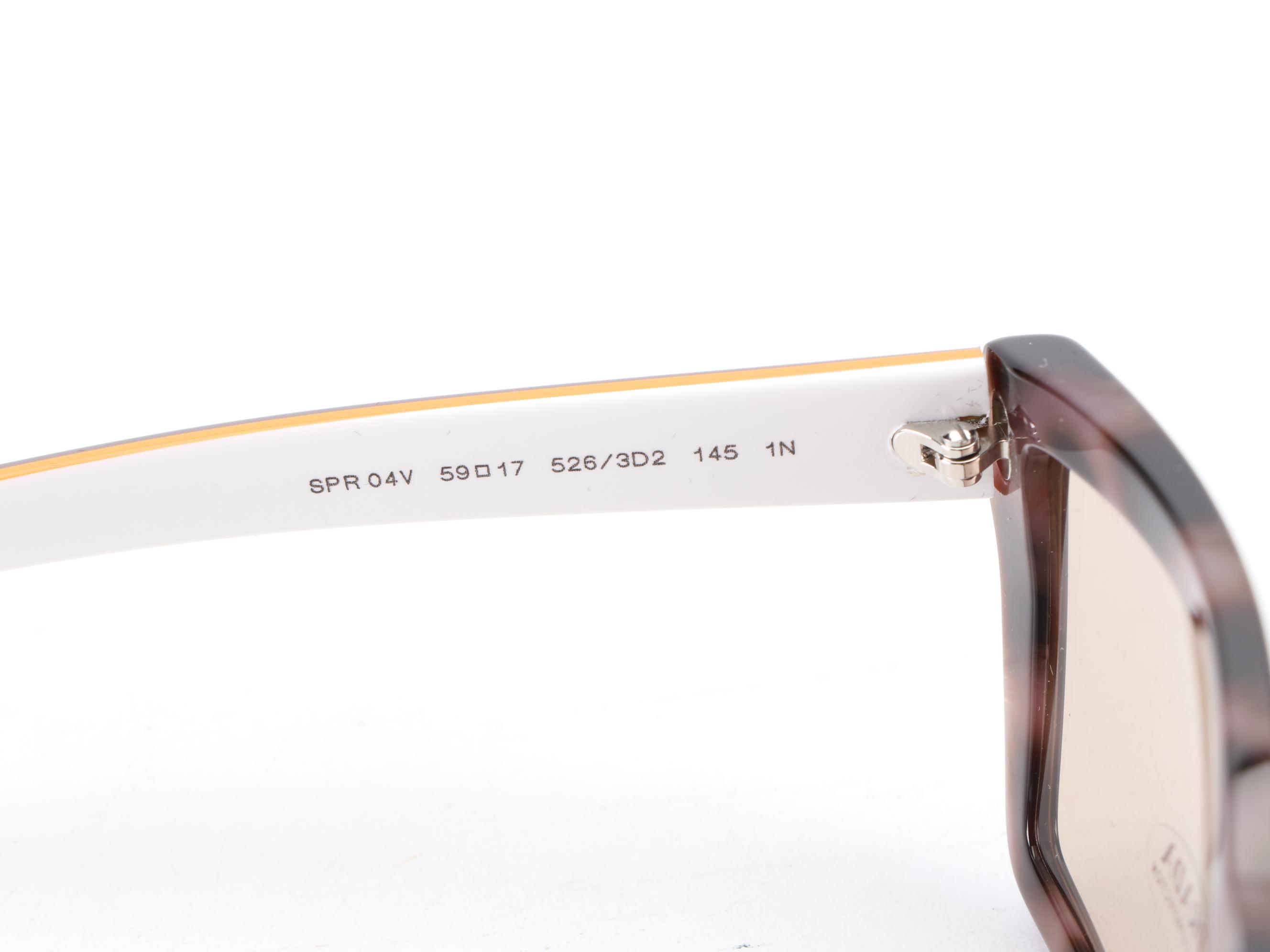 Prada SPR 04V Angular Rectangular Sunglasses with Case and Box