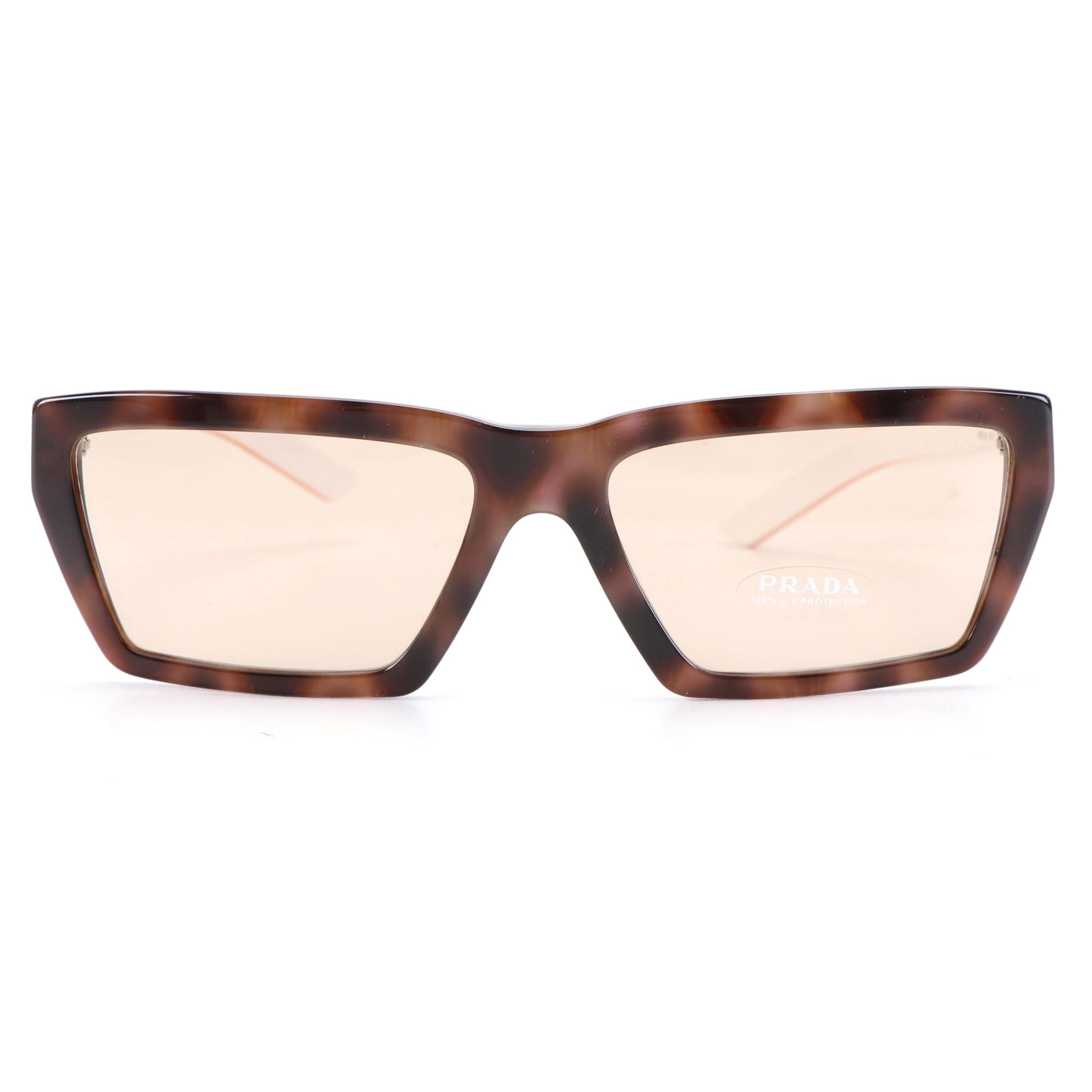 Prada SPR 04V Angular Rectangular Sunglasses with Case and Box