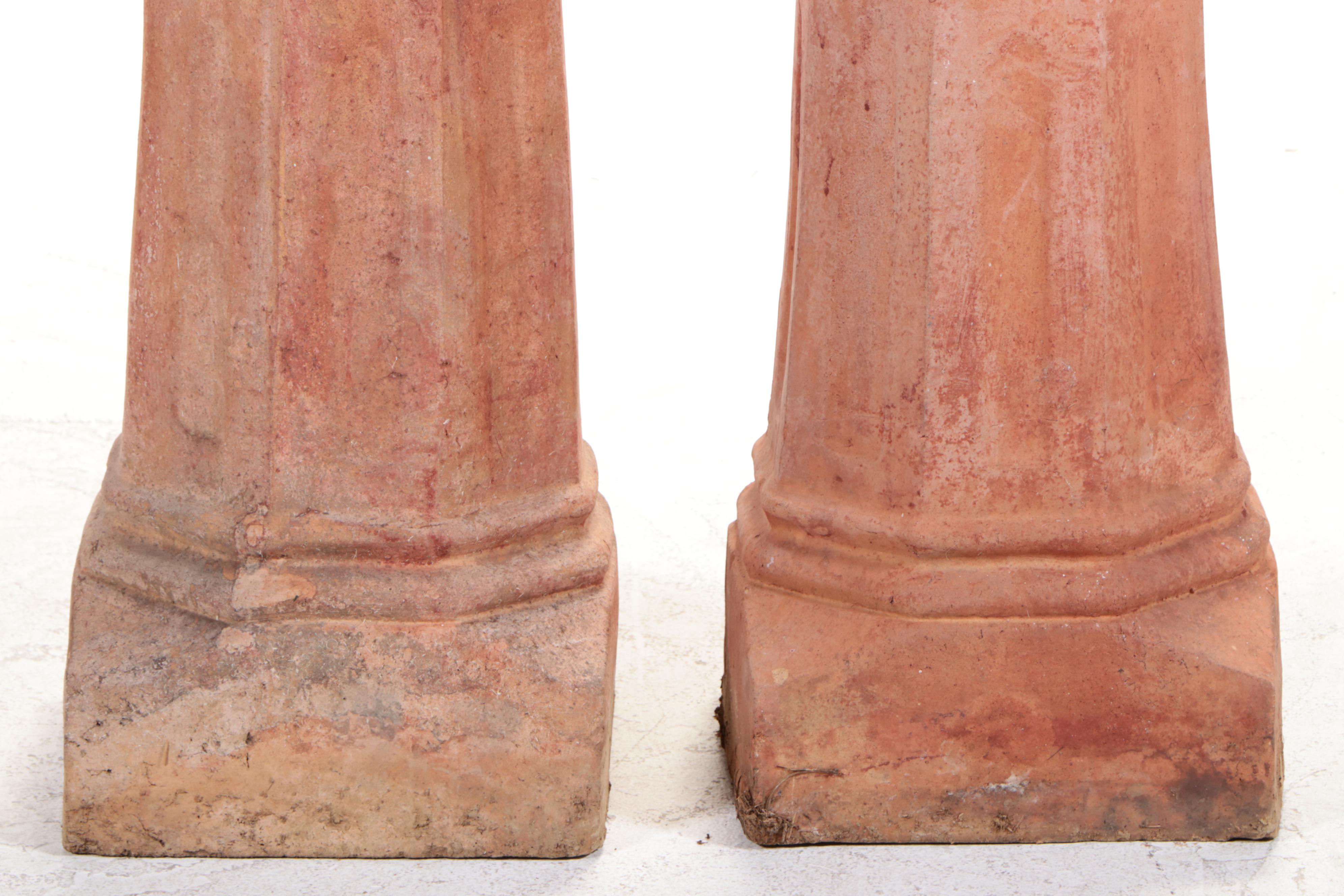 Pair of Cast Terracotta Columns
