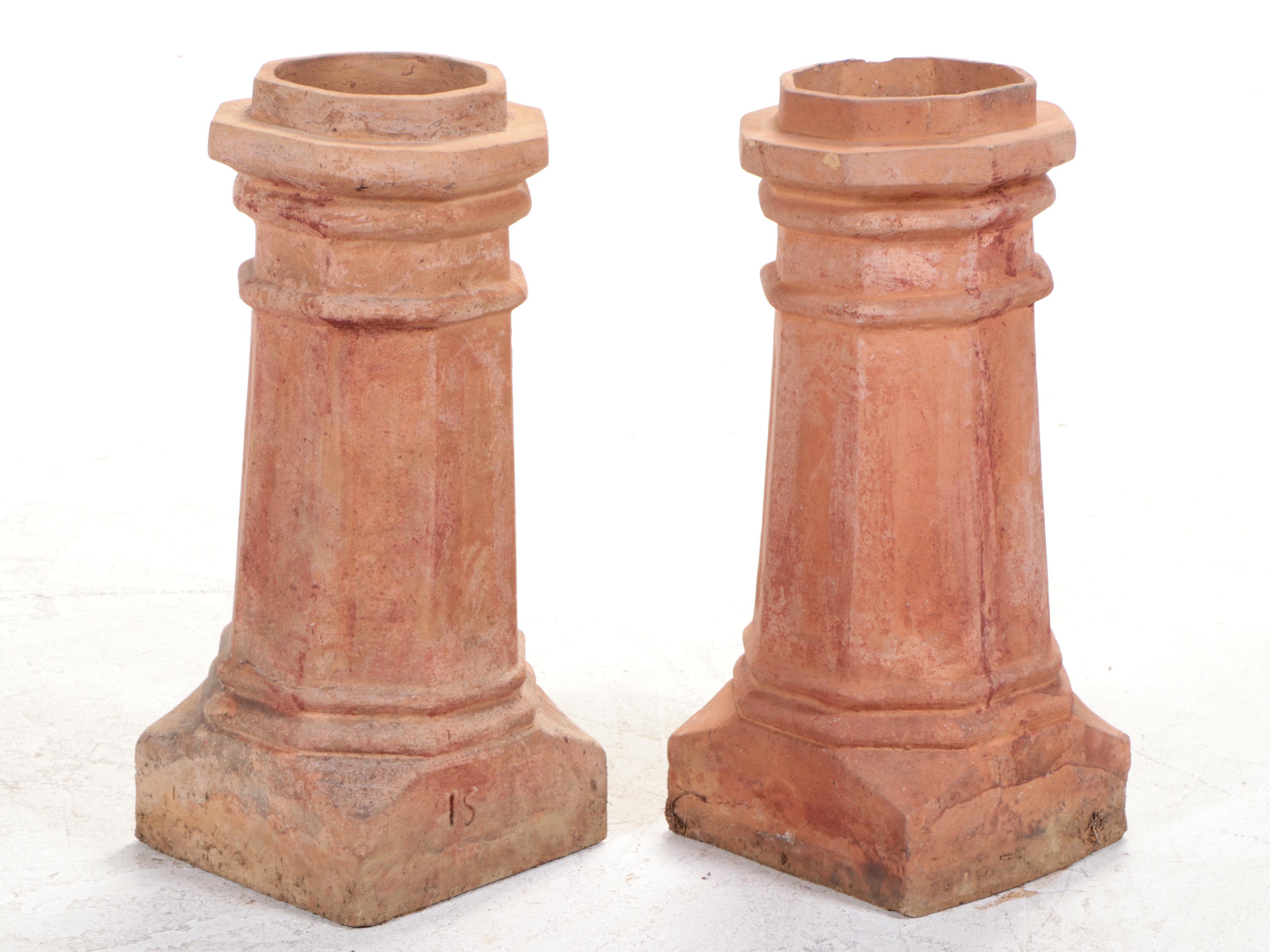 Pair of Cast Terracotta Columns