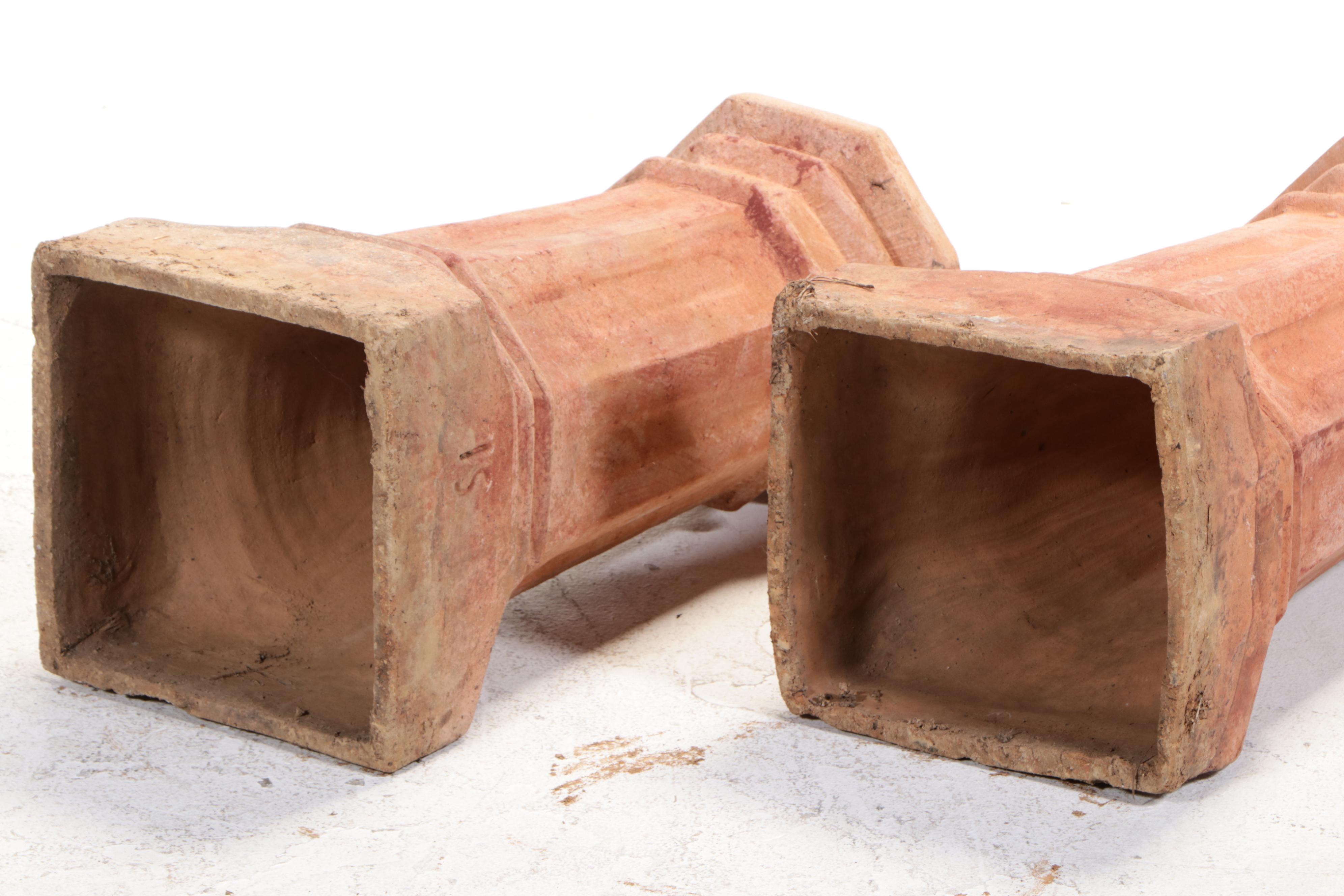 Pair of Cast Terracotta Columns