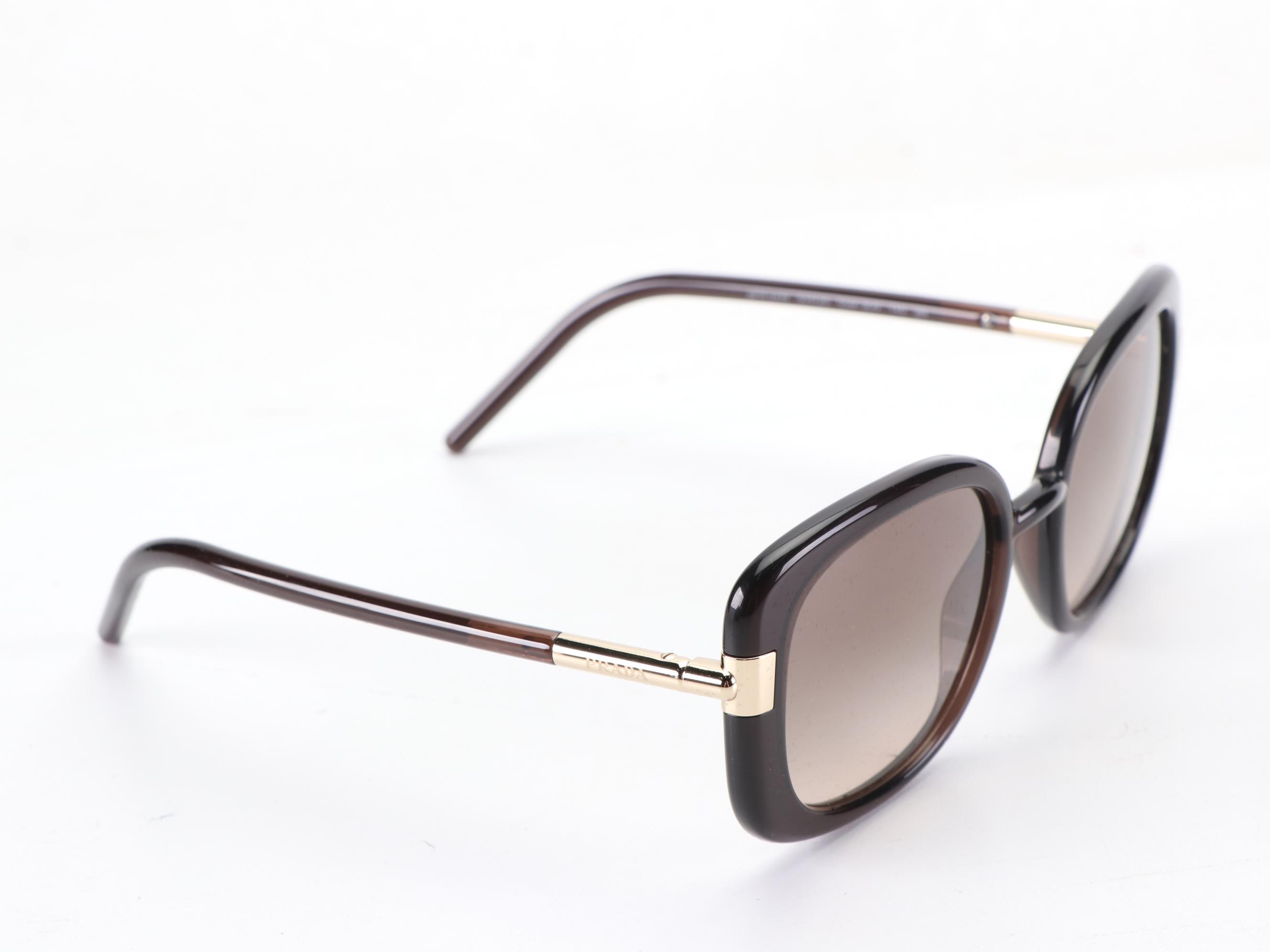 Prada SPR 04W Square Sunglasses with Case and Box