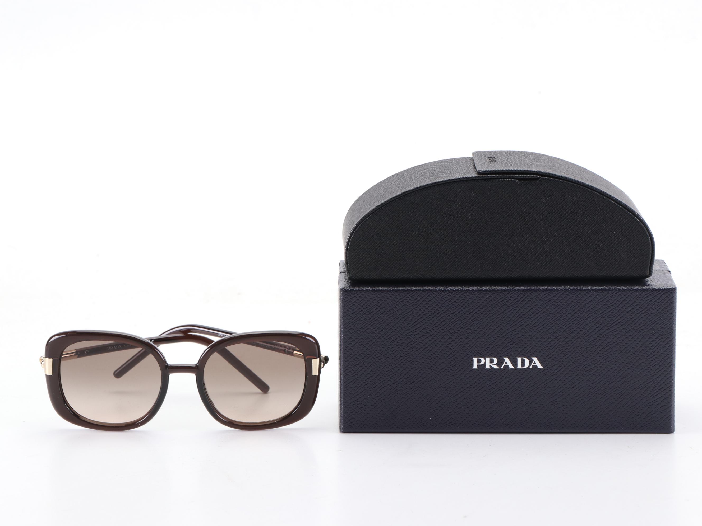 Prada SPR 04W Square Sunglasses with Case and Box