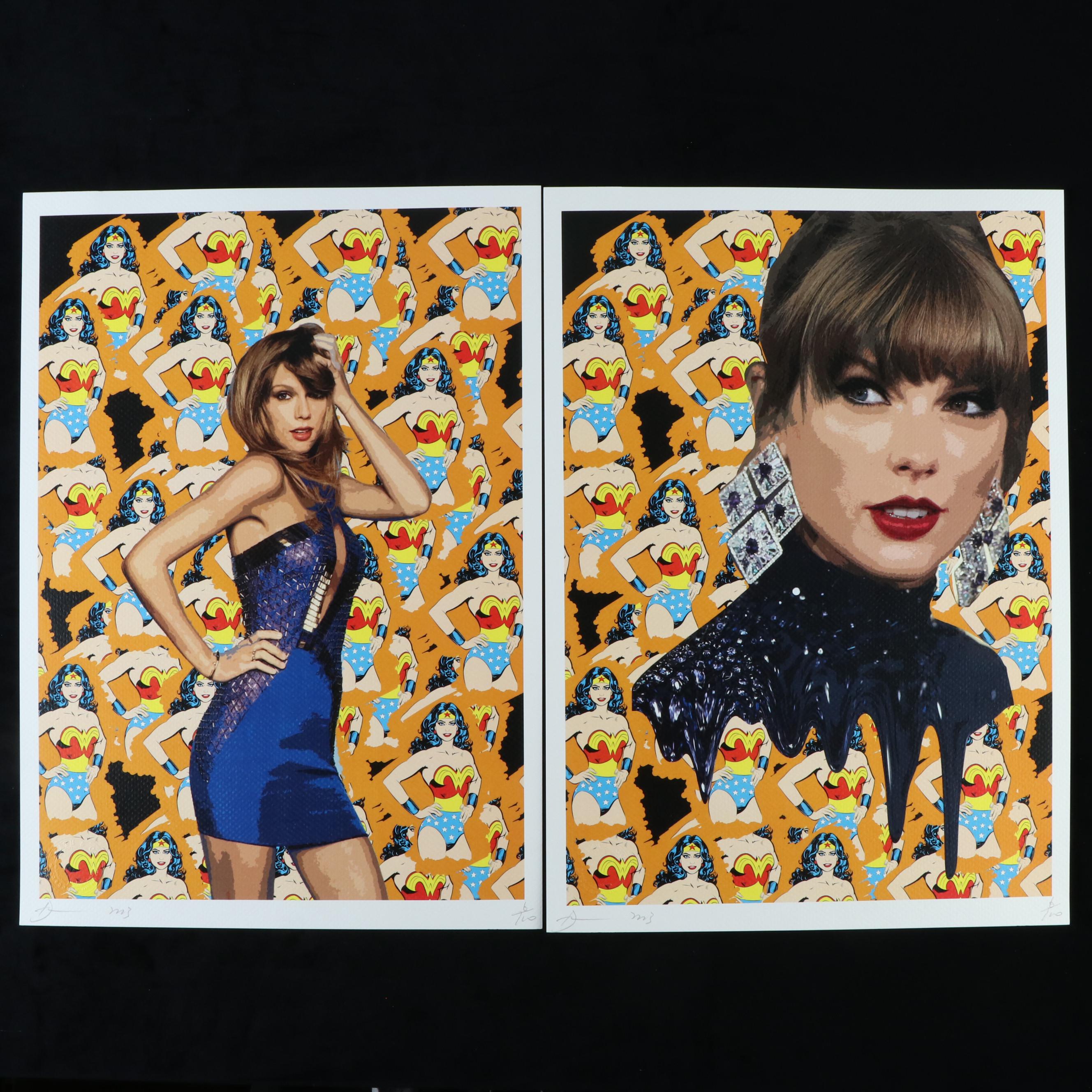 Death NYC Pop Art Graphic Prints of Taylor Swift x Wonder Woman