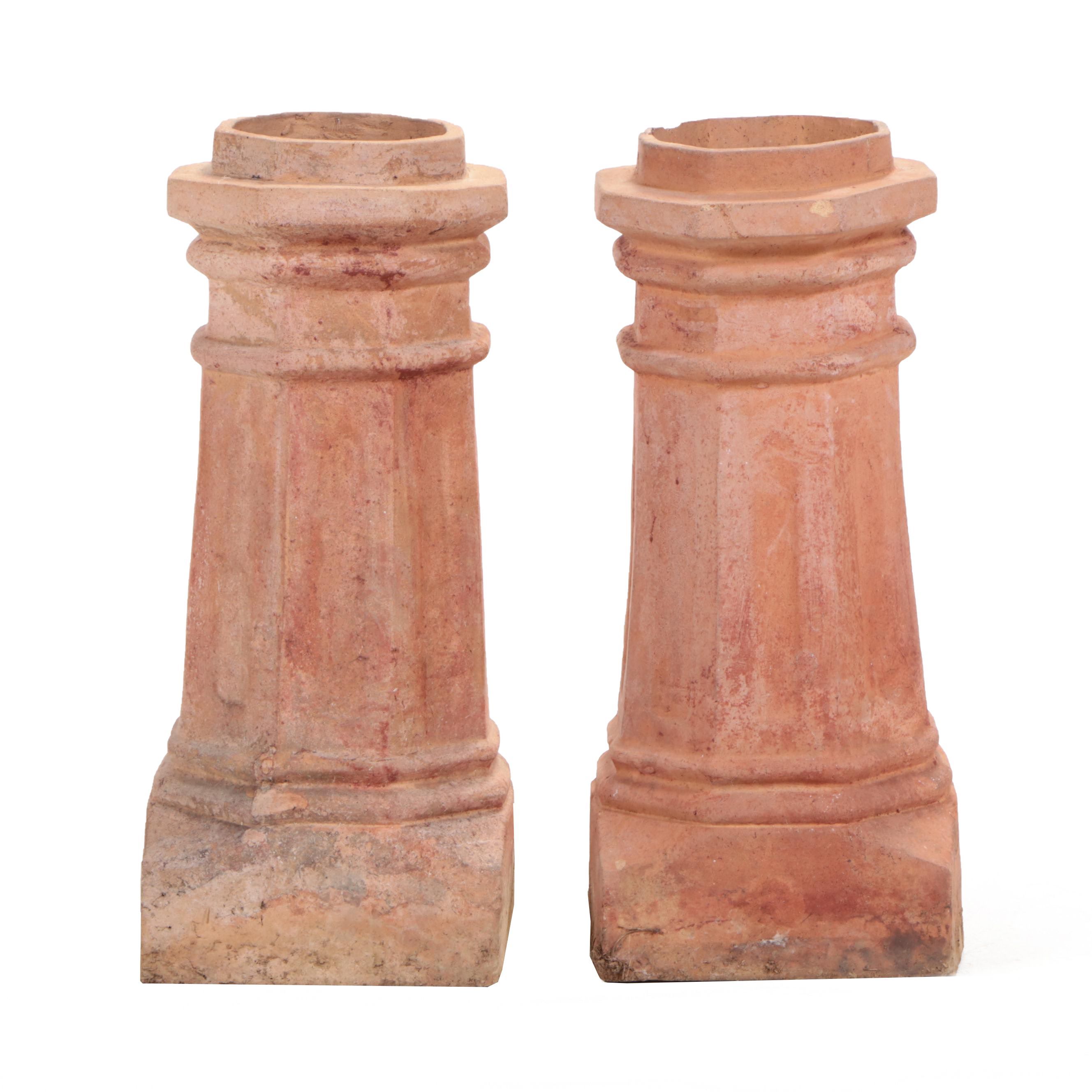 Pair of Cast Terracotta Columns