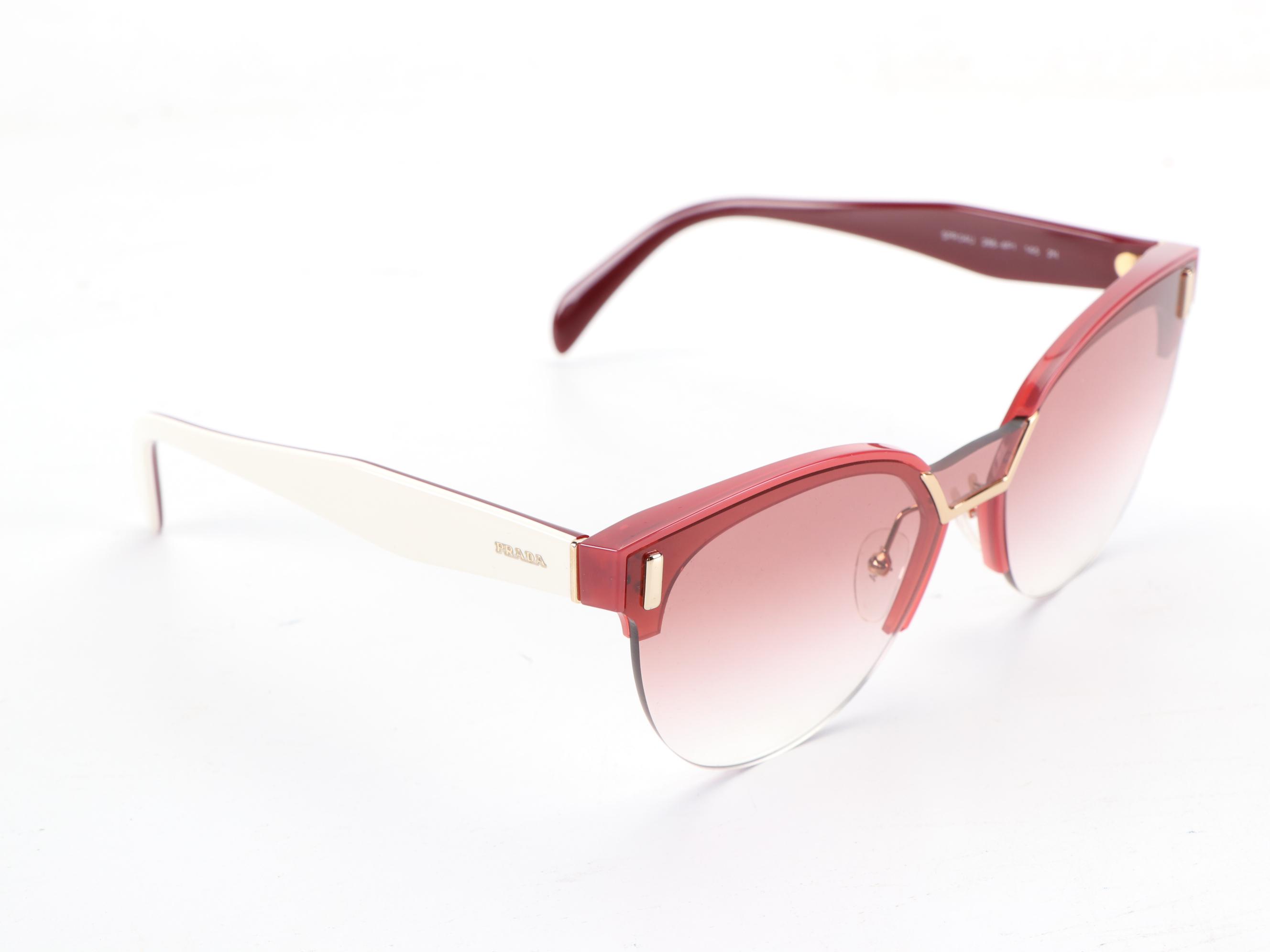 Prada SPR04U Half Rim Sunglasses with Case and Box