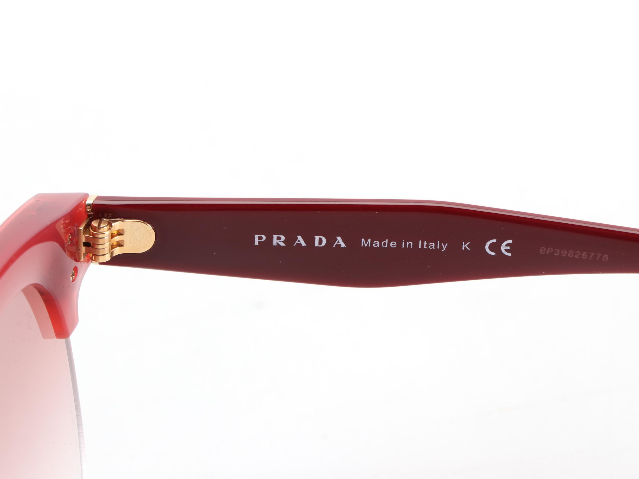 Prada SPR04U Half Rim Sunglasses with Case and Box