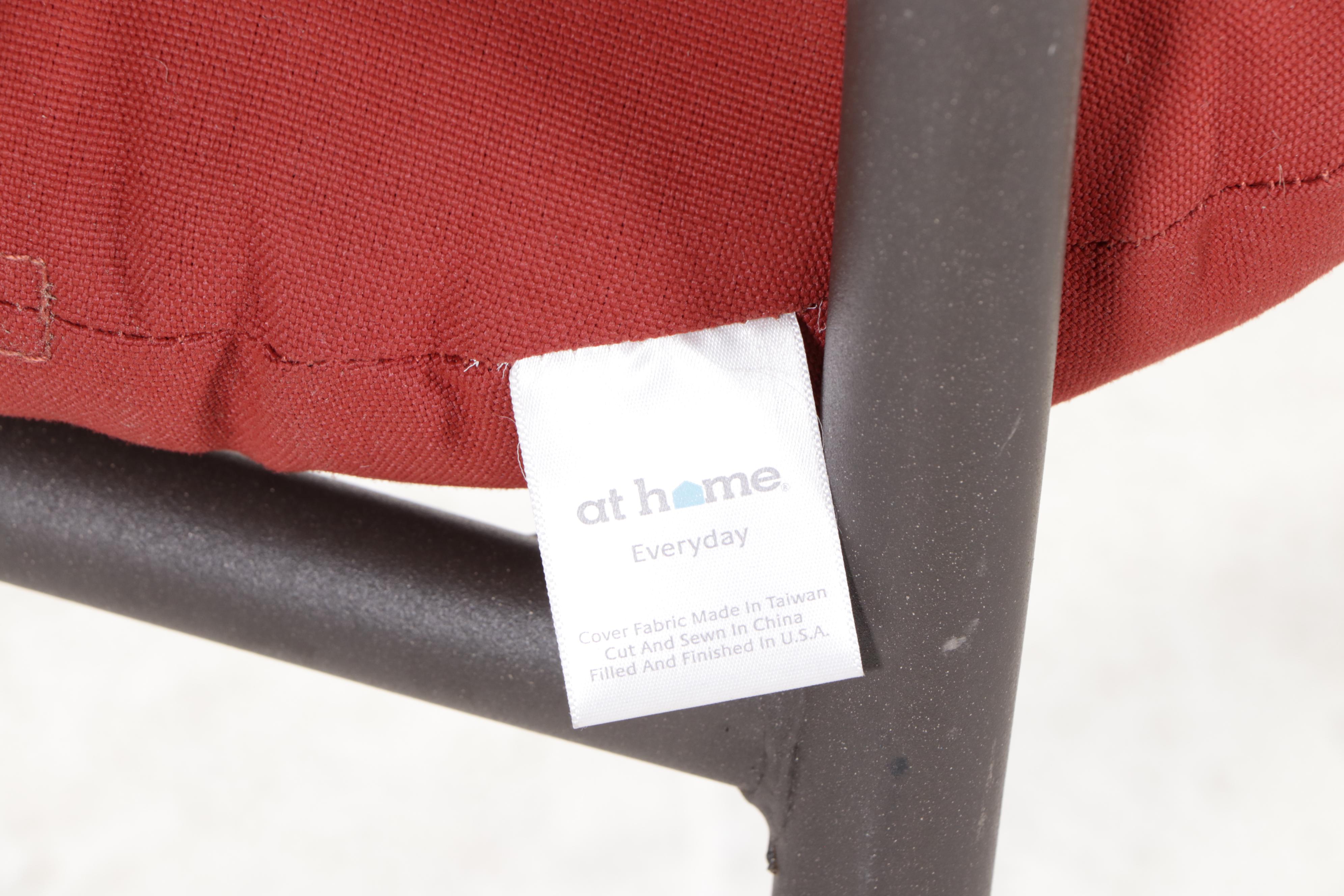 Six Powder-Coated Metal Patio Dining Armchairs