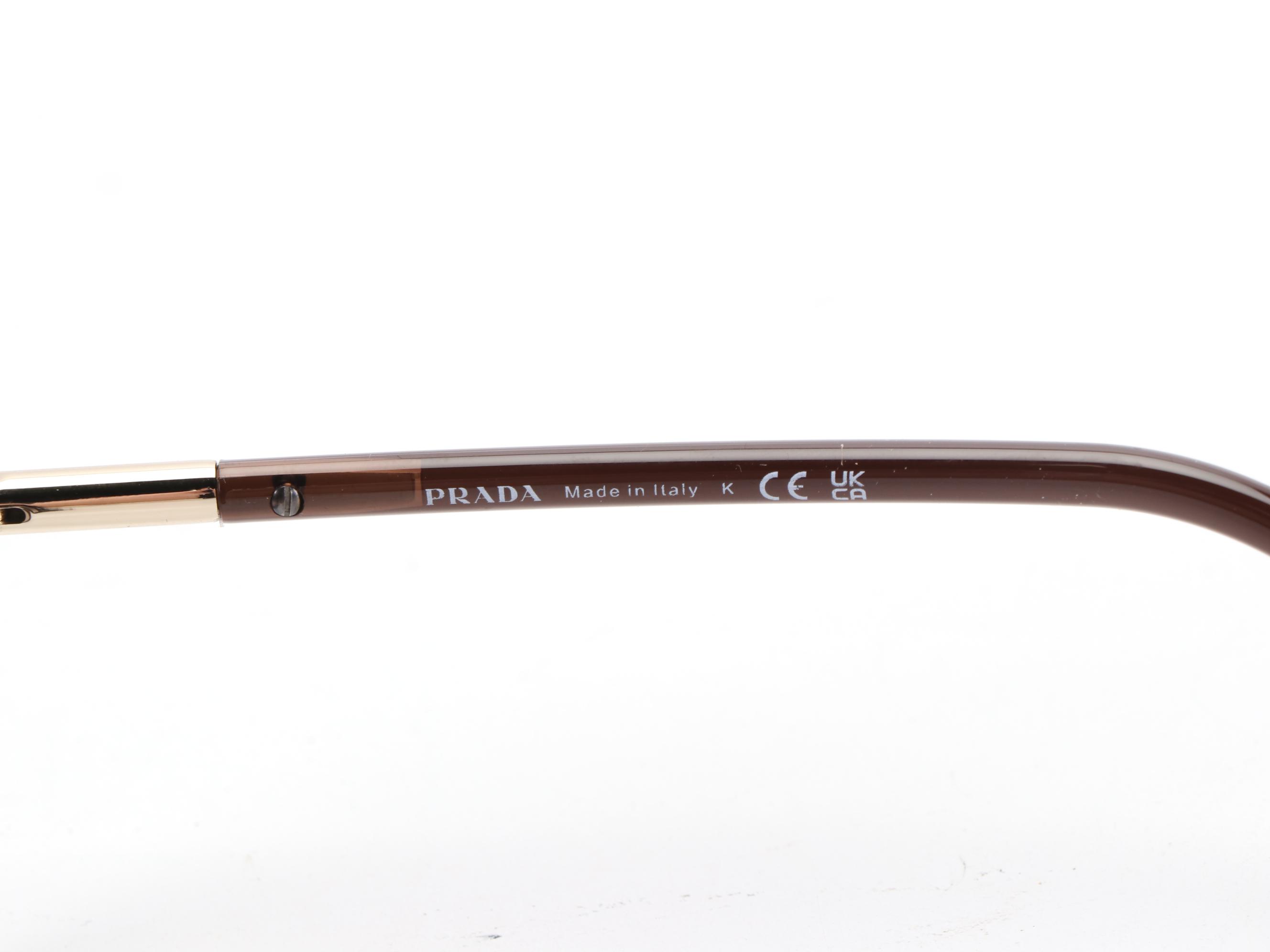 Prada SPR09W Geometric Sunglasses with Case and Box