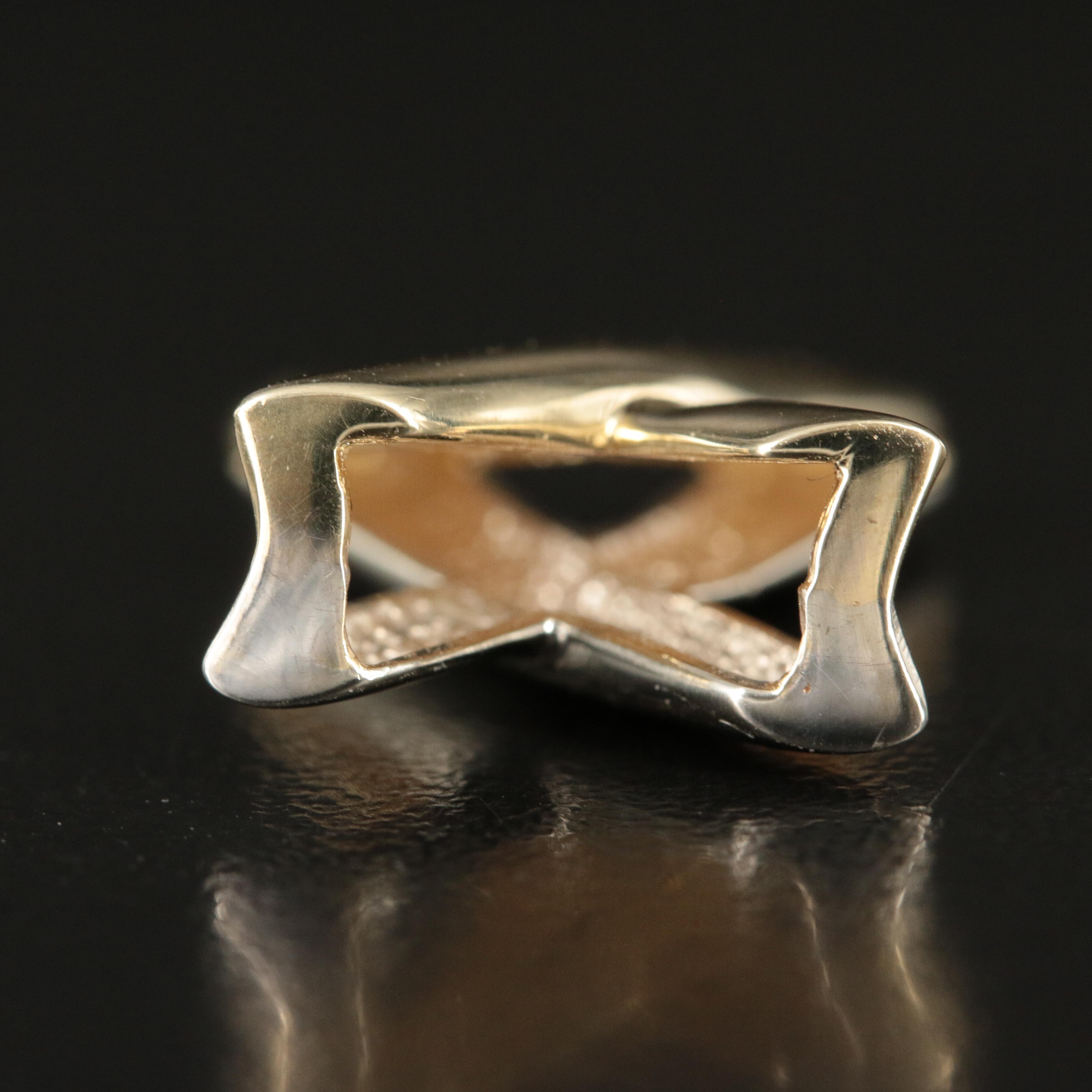 14K Reversible Two-Tone "X" Pendant