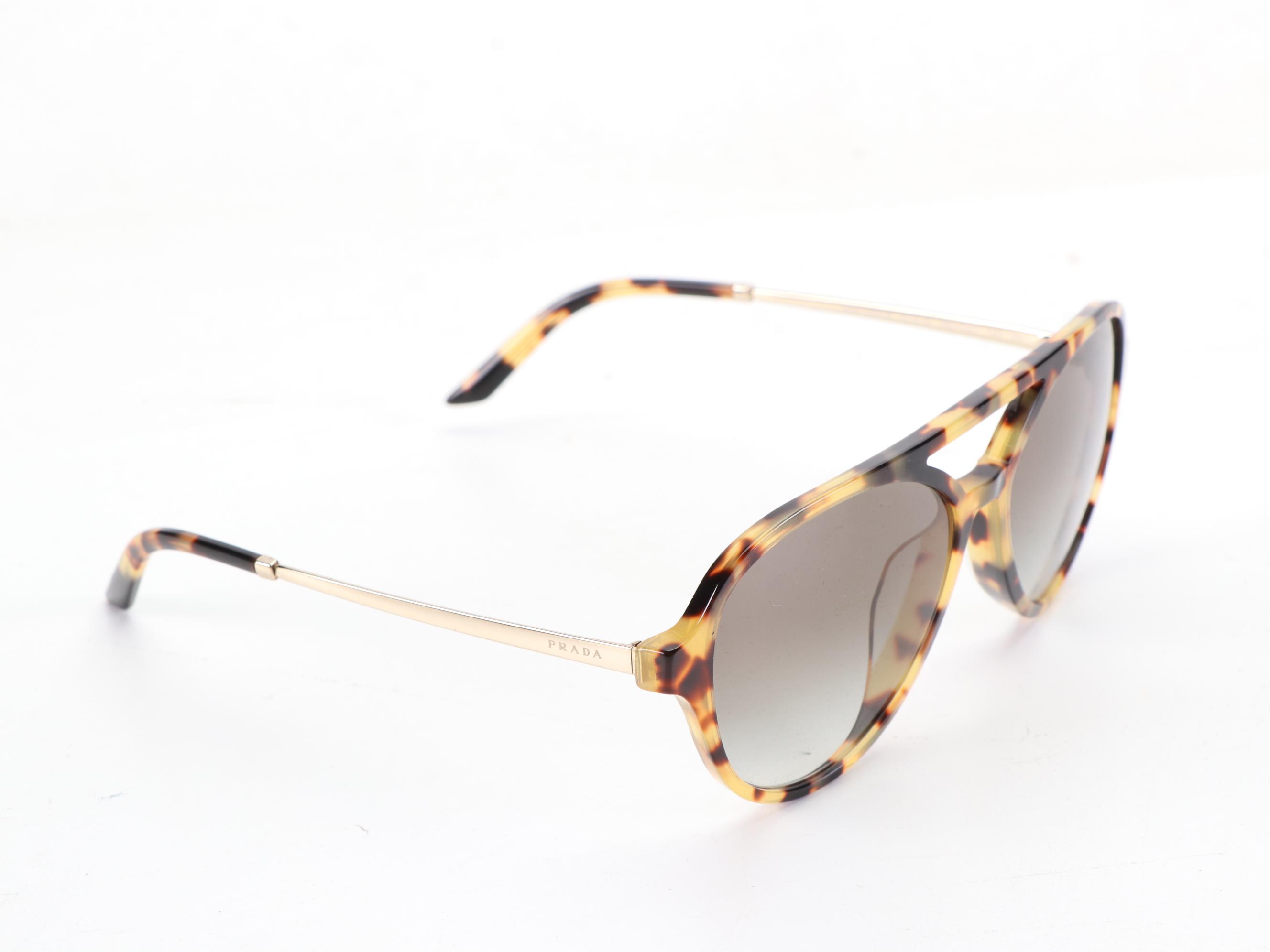 Prada SPR13W-F Havana Sunglasses with Case and Box