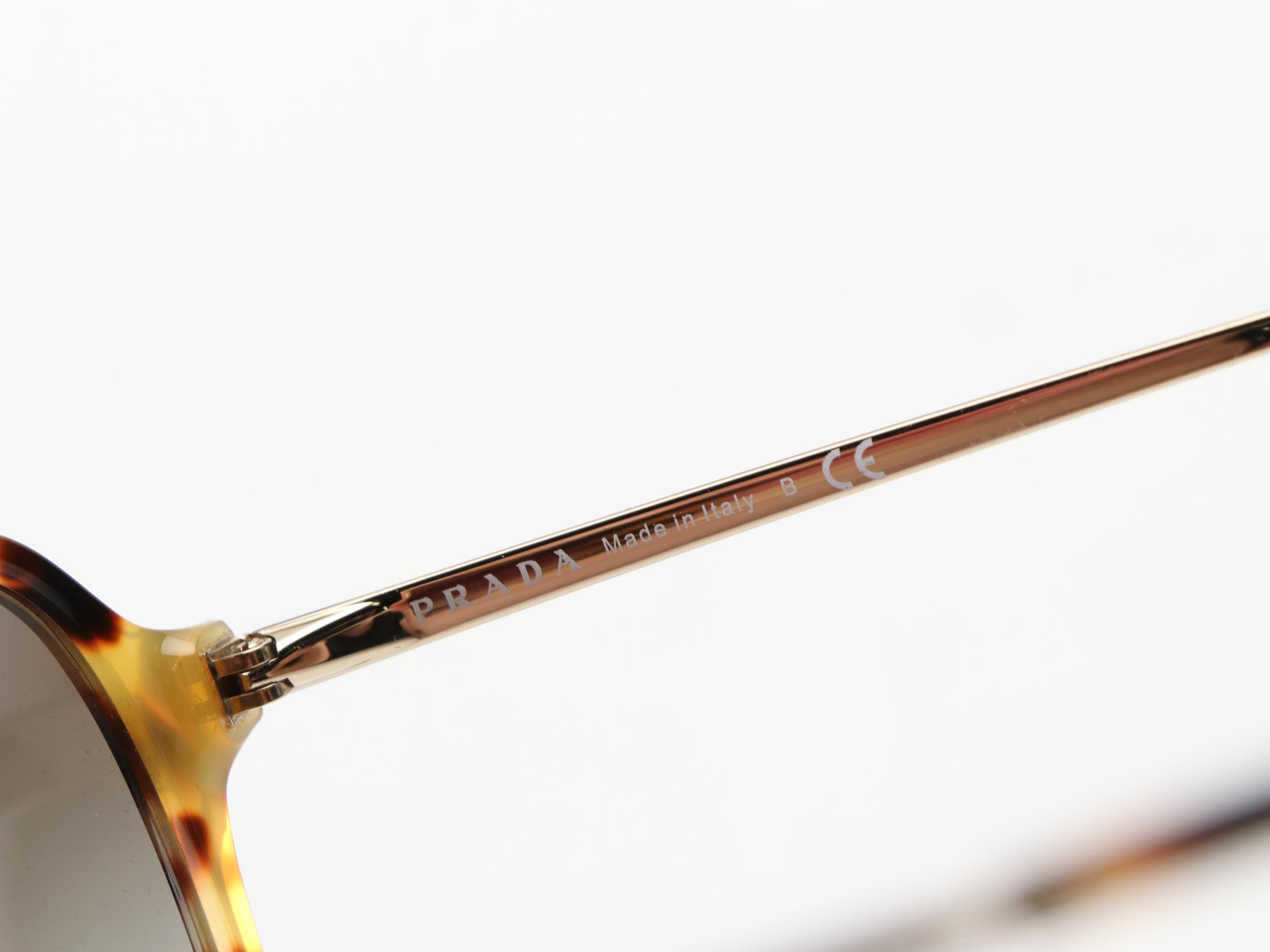 Prada SPR13W-F Havana Sunglasses with Case and Box