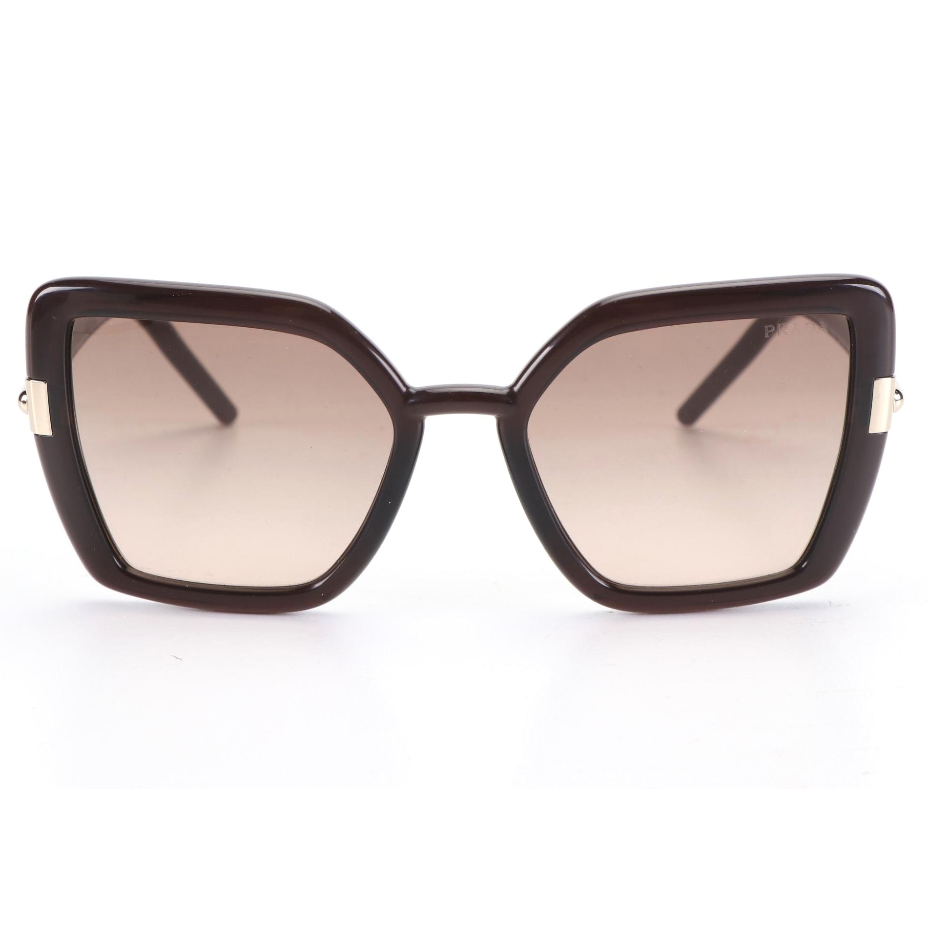 Prada SPR09W Geometric Sunglasses with Case and Box