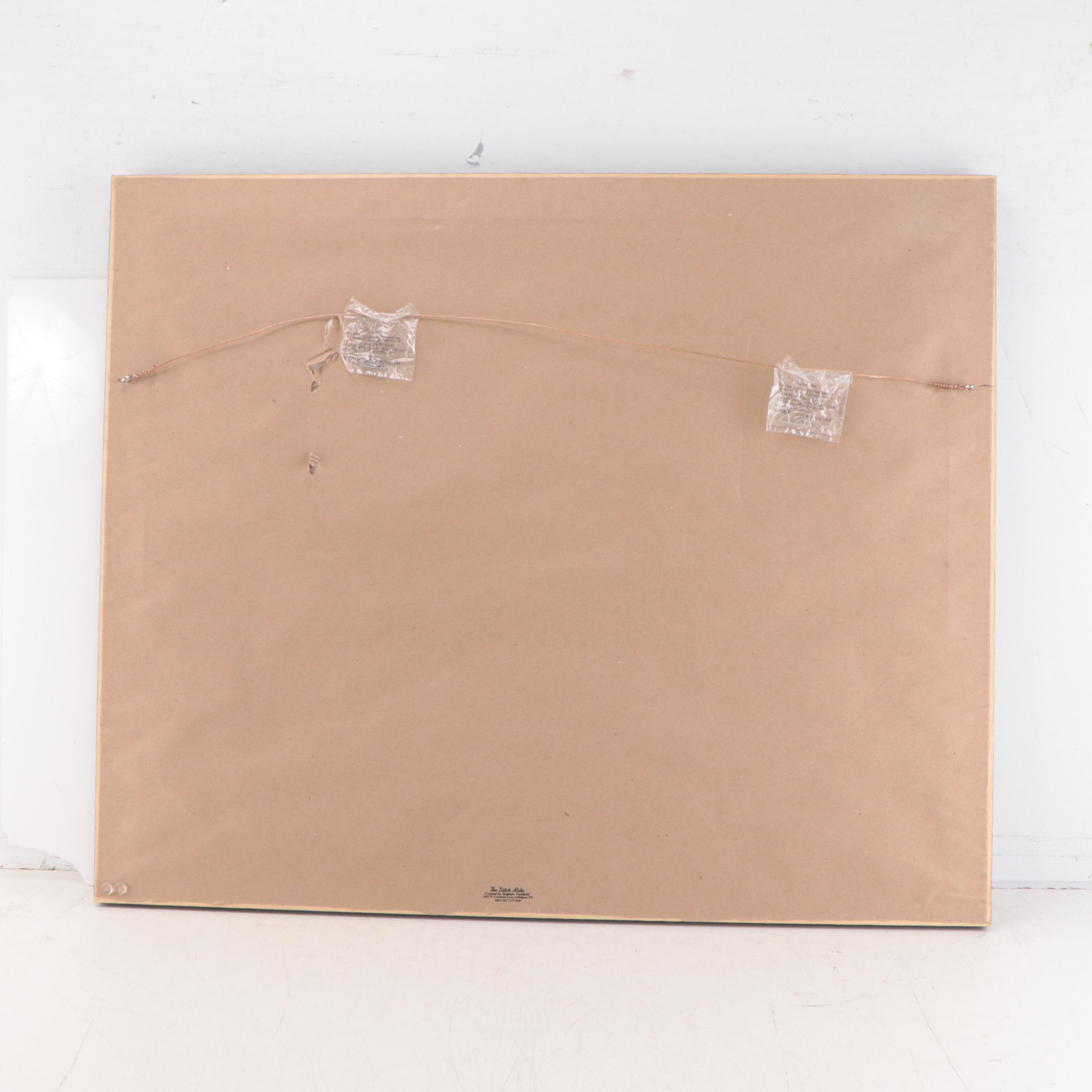 Interior Genre Oil Painting of Portrait of Woman Sitting at Table