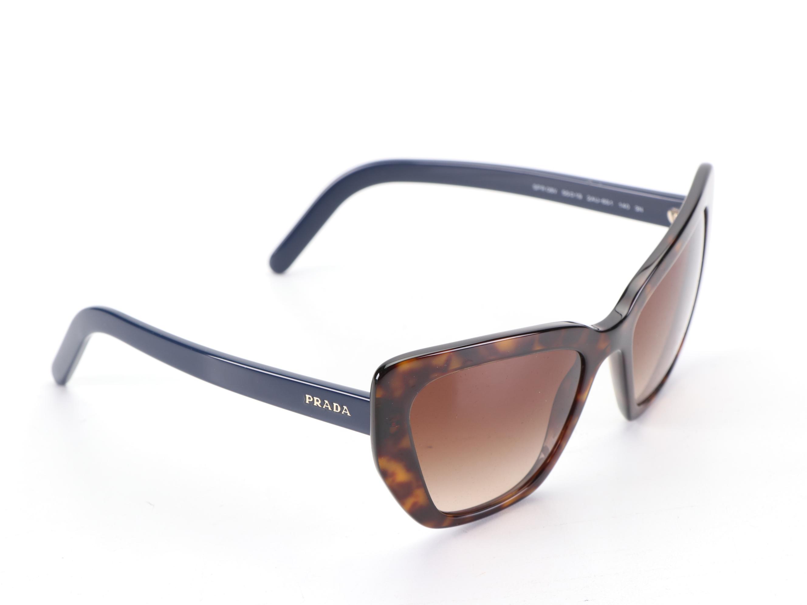 Prada SPR08V Catwalk Havana Sunglasses with Case and Box