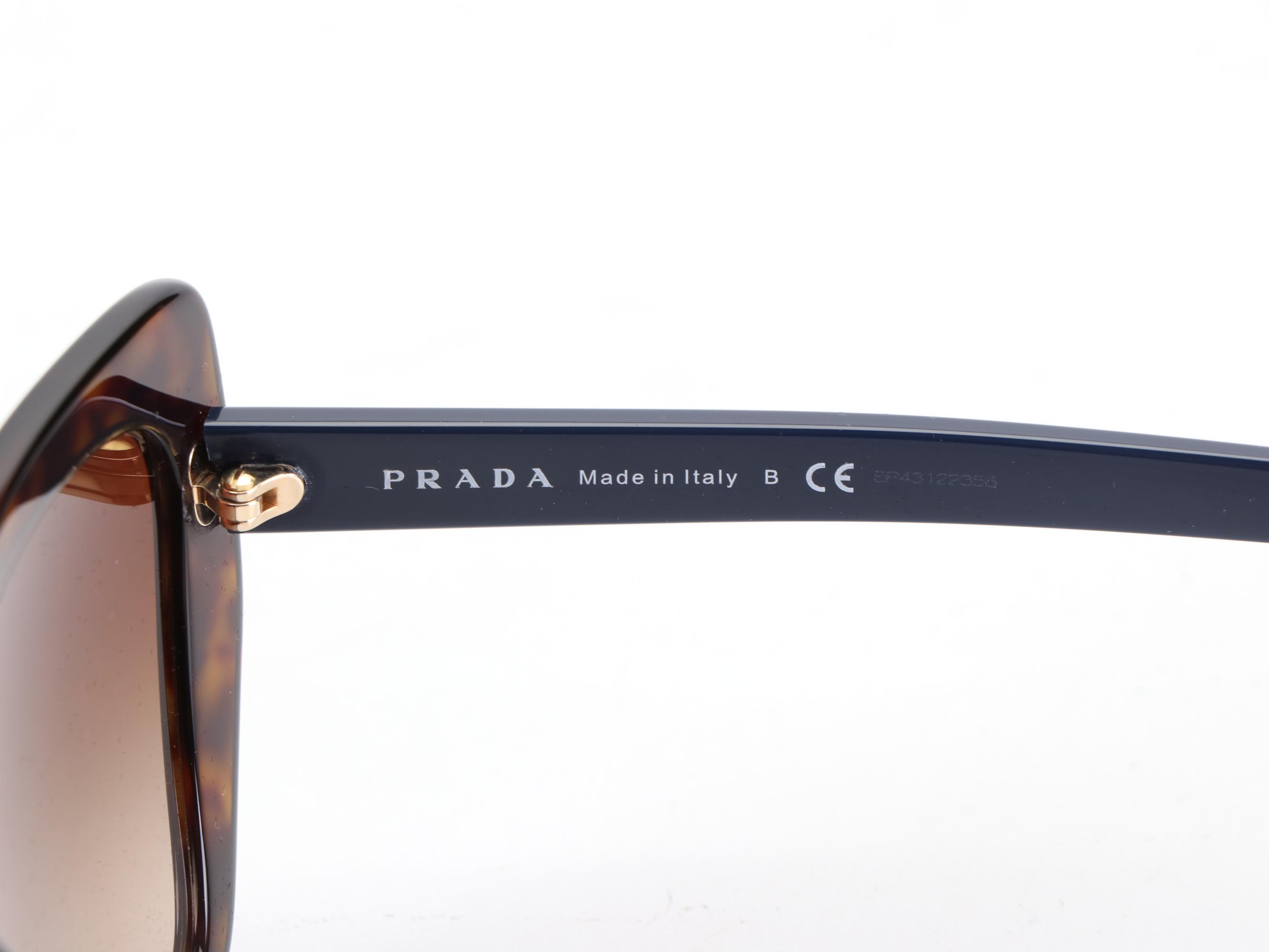Prada SPR08V Catwalk Havana Sunglasses with Case and Box