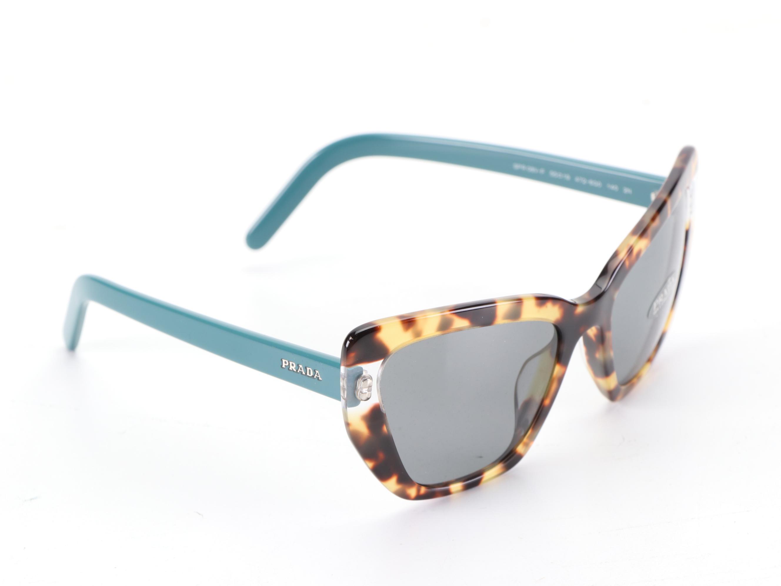 Prada SPR08V-F Catwalk Havana Sunglasses with Case and Box