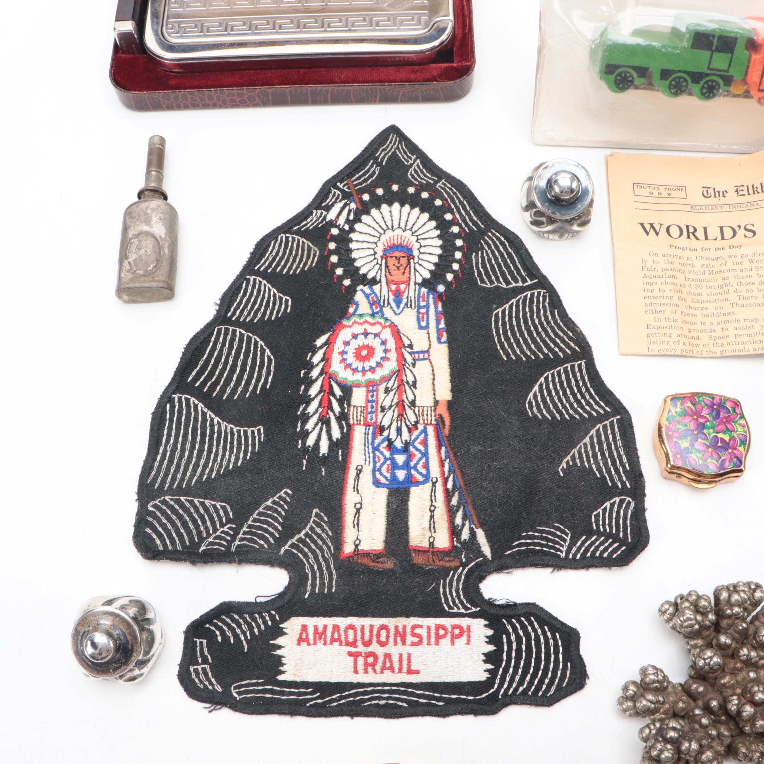 Hand-Stitched Felt Cloth, Powder Compacts, Souvenirs, Mini-Radio, More