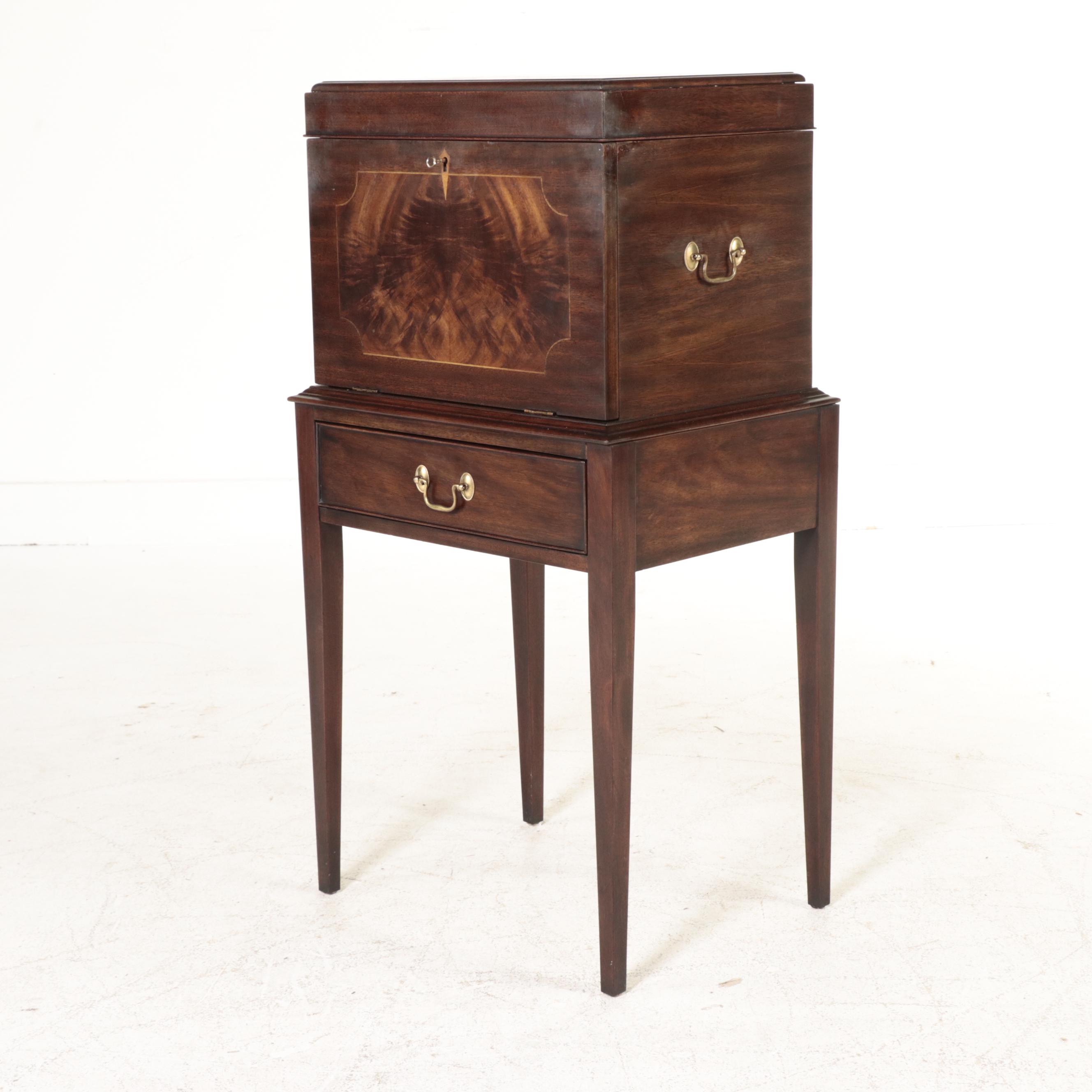 Henkel-Harris "Virginia Galleries" Mahogany Silver Chest-on-Stand, dated 1970