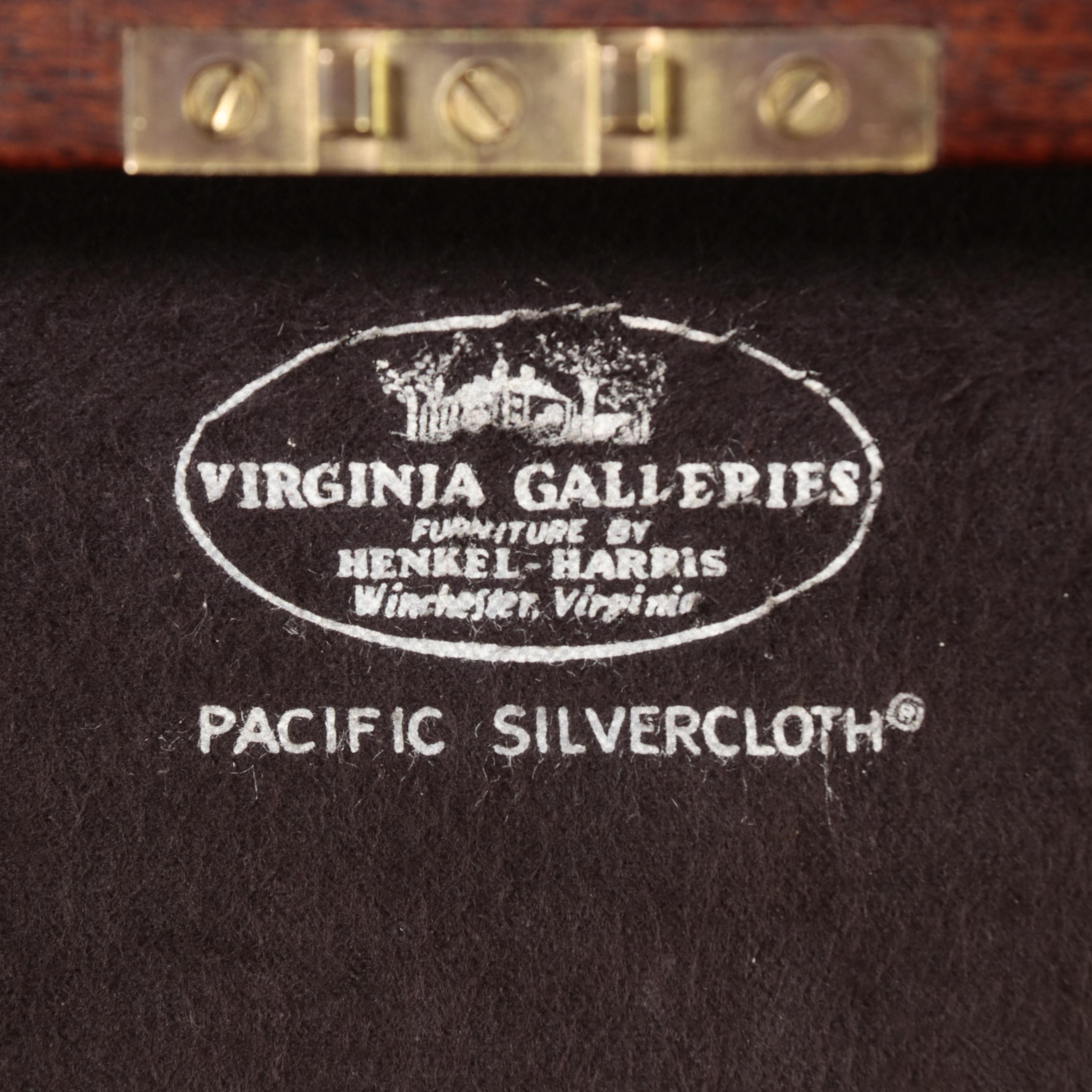 Henkel-Harris "Virginia Galleries" Mahogany Silver Chest-on-Stand, dated 1970