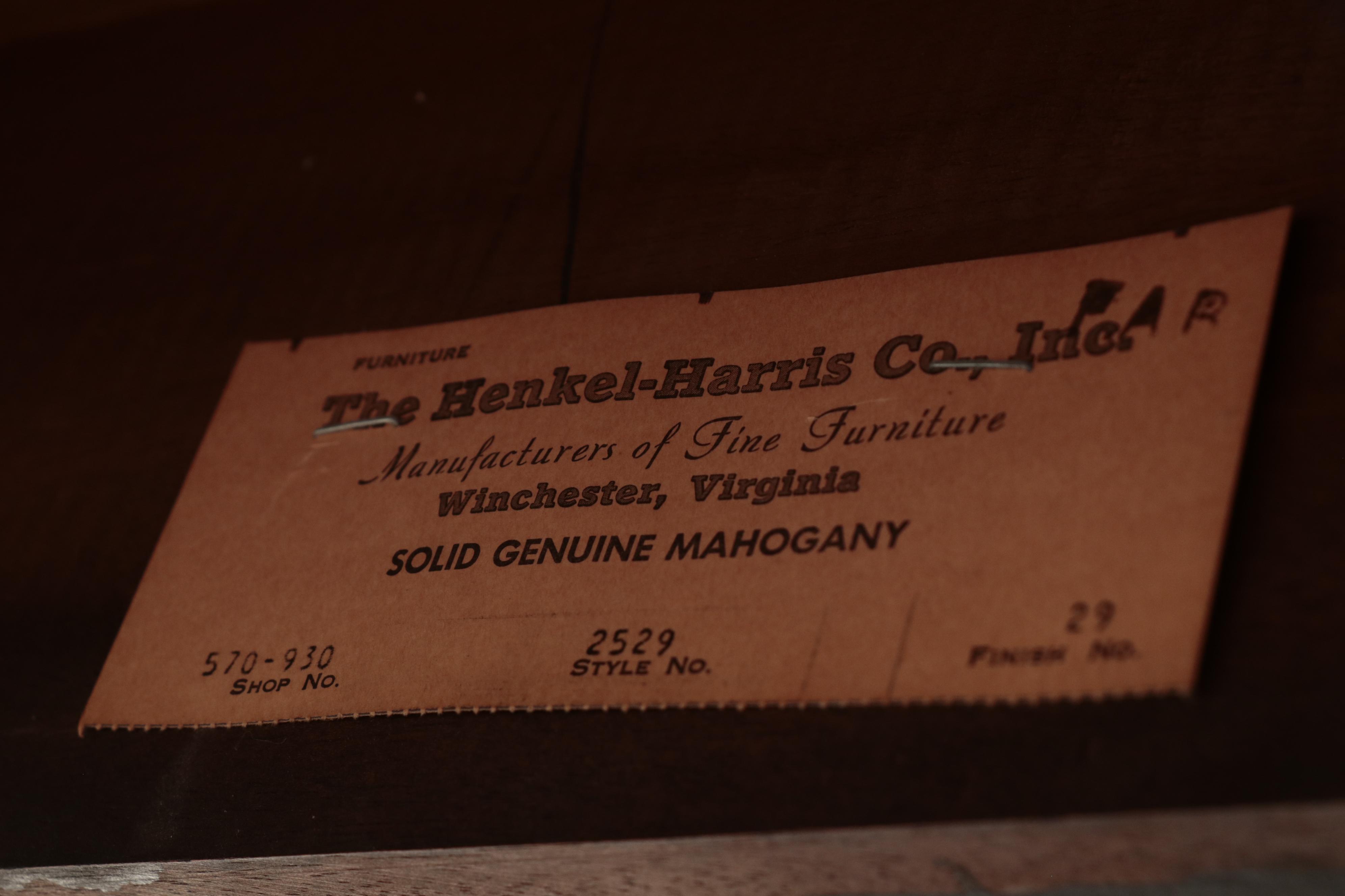 Henkel-Harris "Virginia Galleries" Mahogany Silver Chest-on-Stand, dated 1970