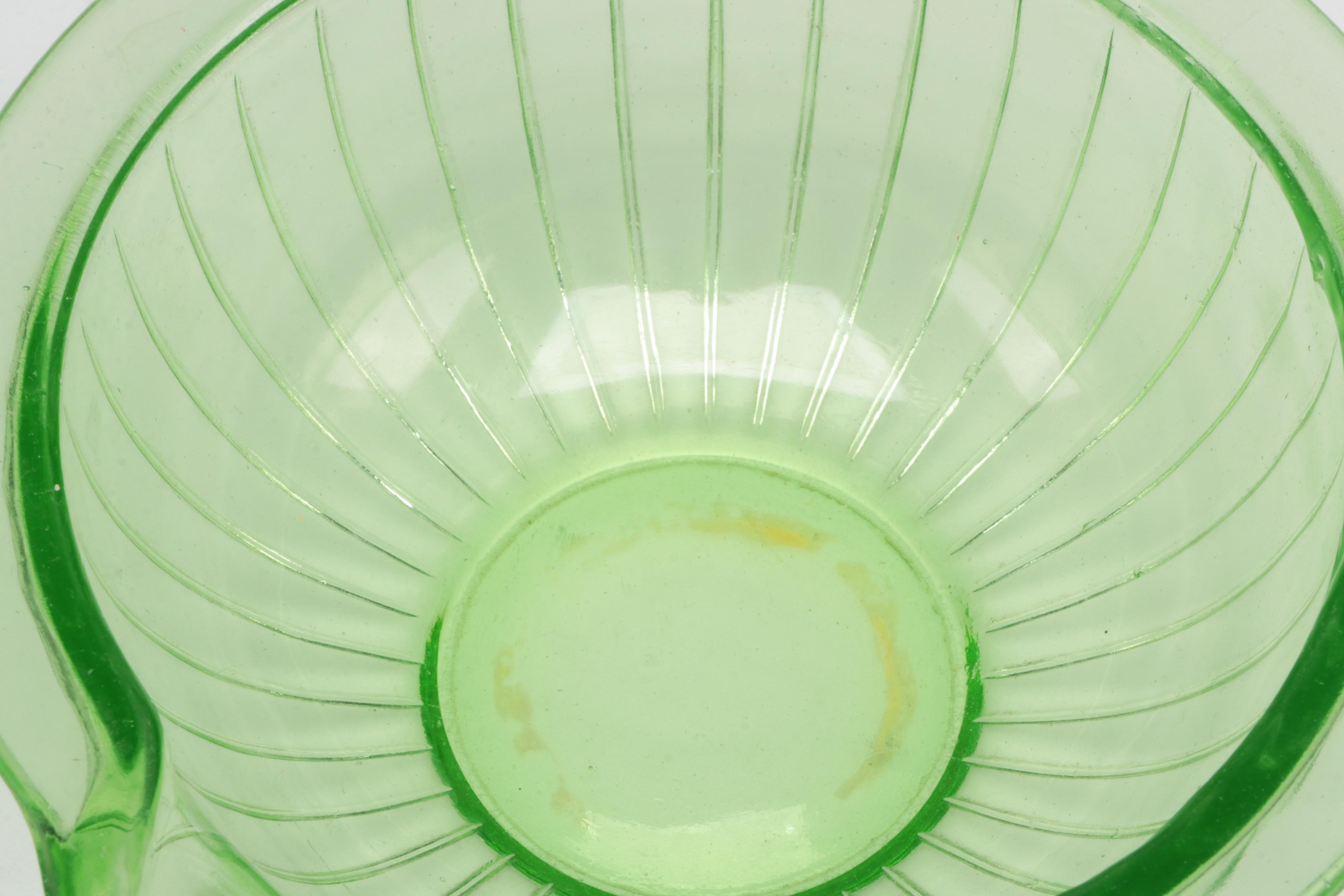 Ekco A&J Egg Beater with Uranium Glass Kitchenware, Early to Mid 20th Century