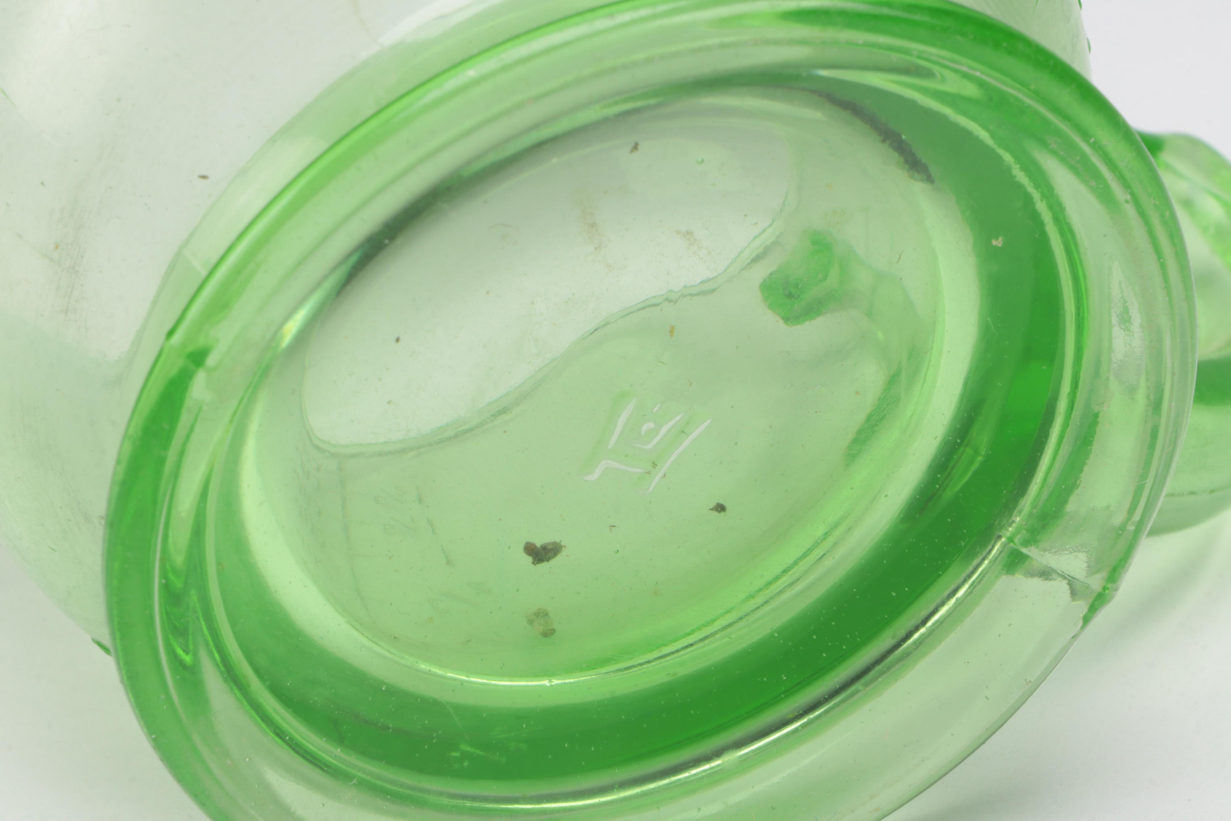 Ekco A&J Egg Beater with Uranium Glass Kitchenware, Early to Mid 20th Century