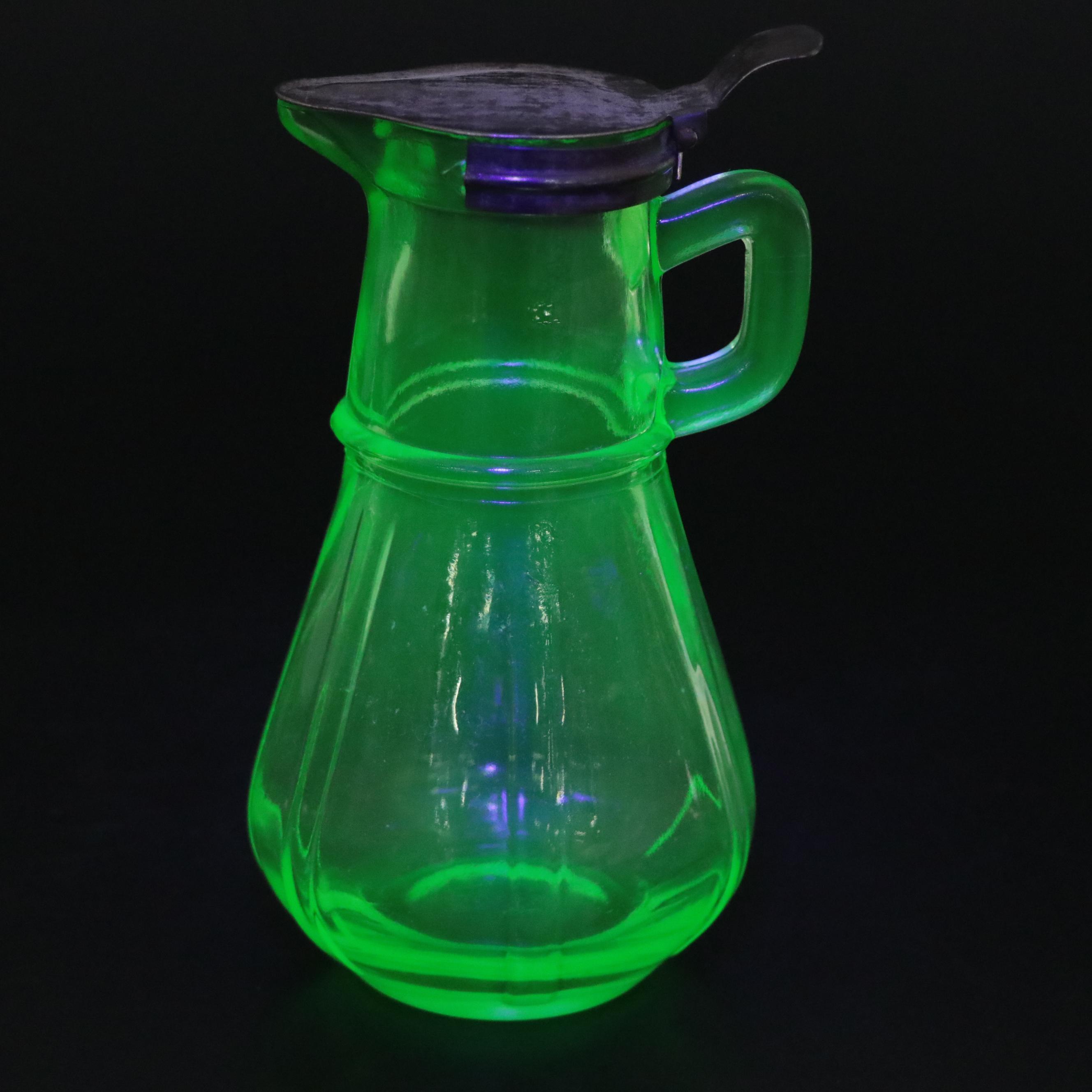 Ekco A&J Egg Beater with Uranium Glass Kitchenware, Early to Mid 20th Century