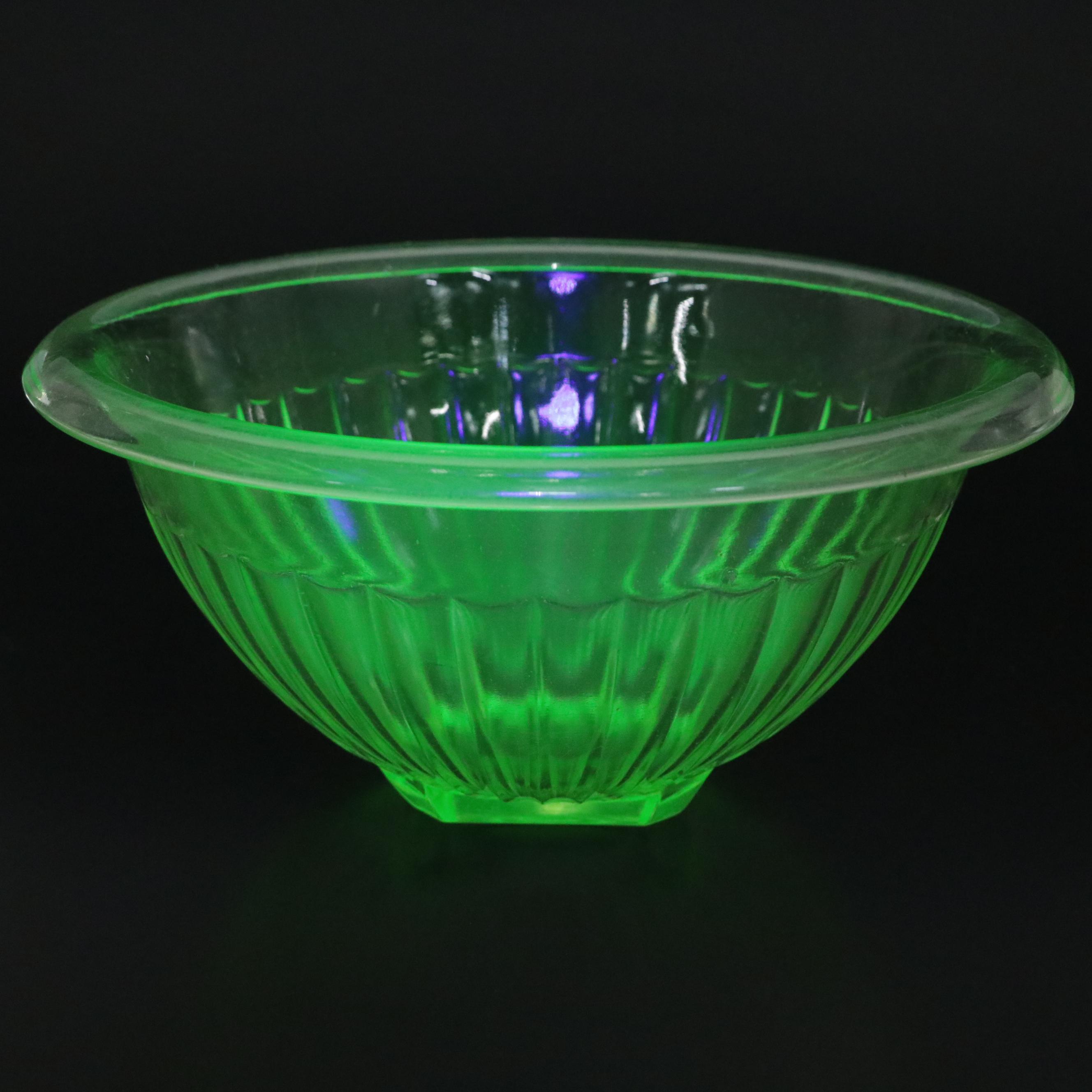 Ekco A&J Egg Beater with Uranium Glass Kitchenware, Early to Mid 20th Century