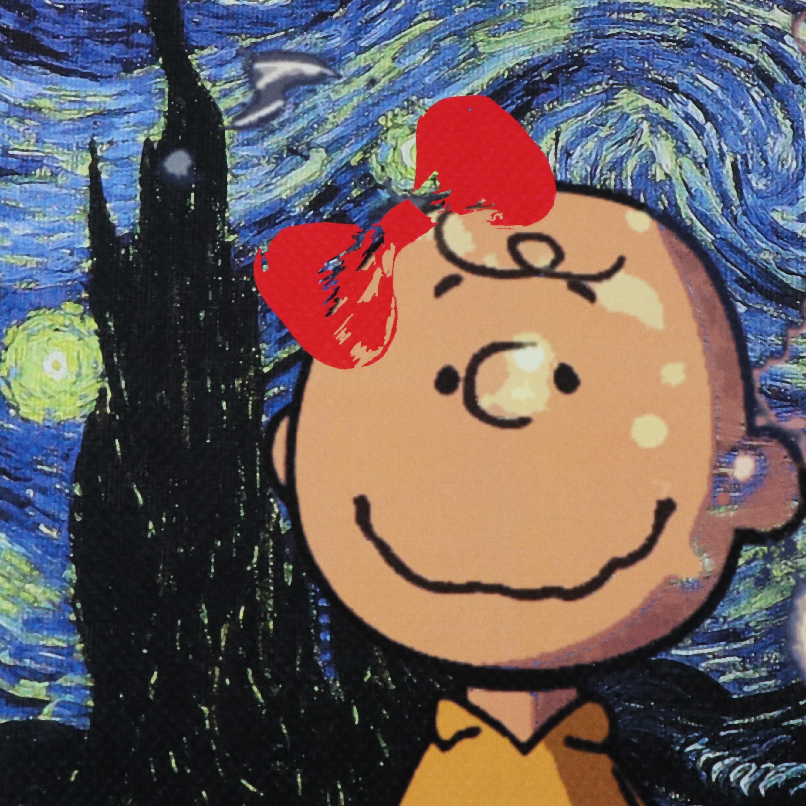 Death NYC Pop Art Graphic Print of Charlie Brown x Starry Night