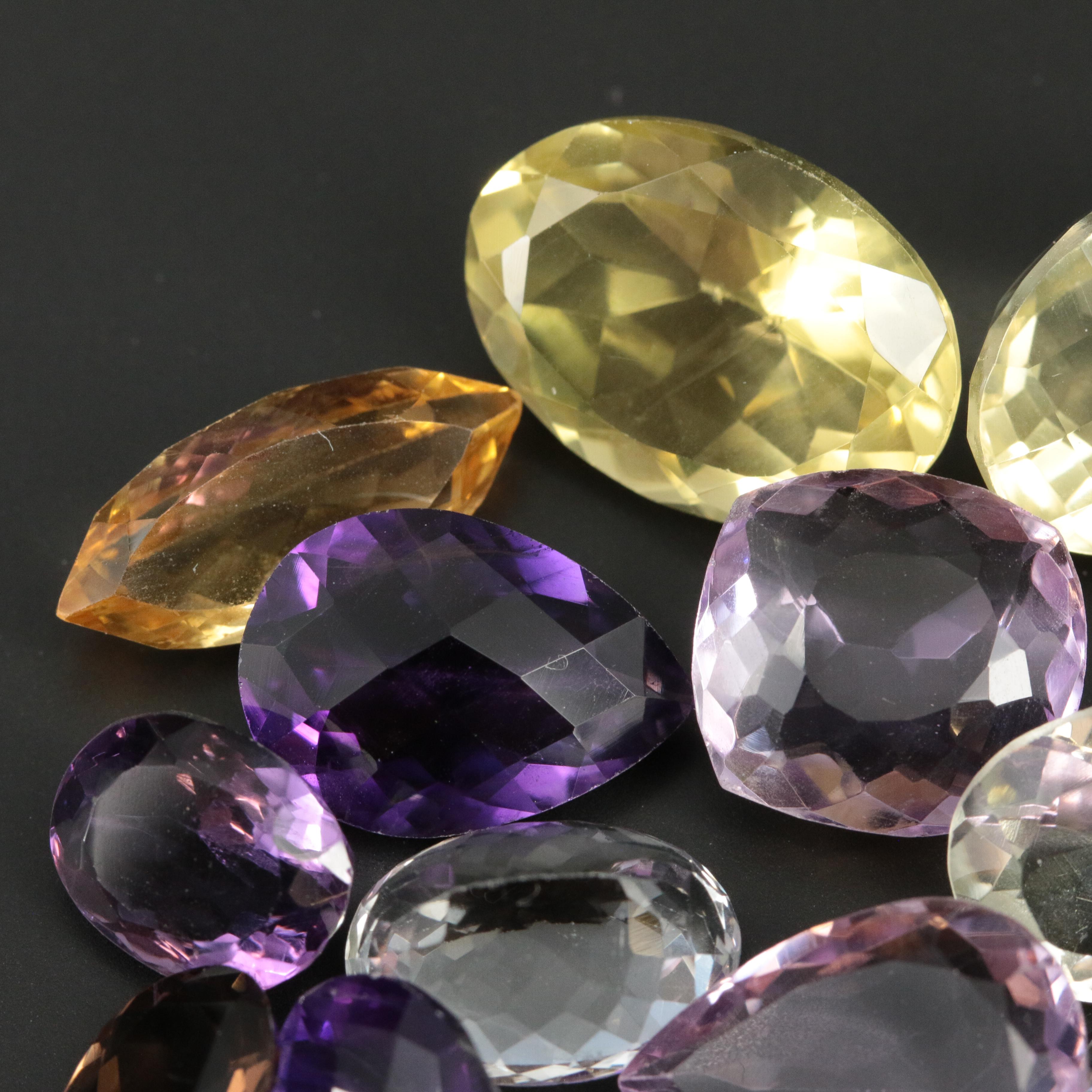Loose Amethyst, Citrine and Gemstones