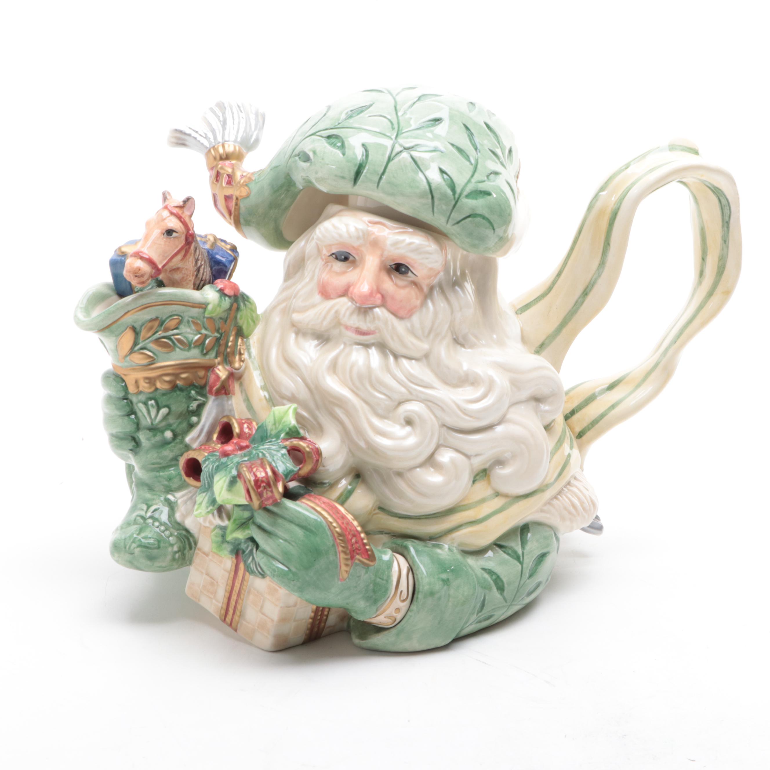 Fitz and Floyd Christmas Themed Teapots