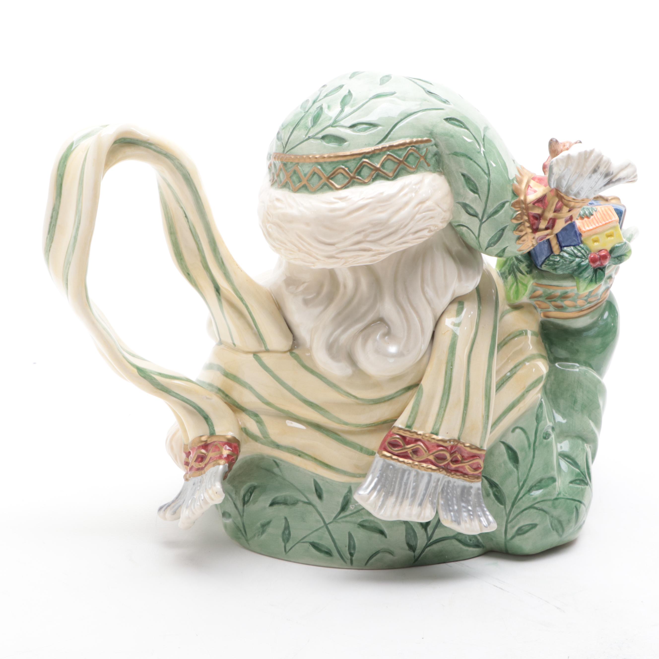 Fitz and Floyd Christmas Themed Teapots