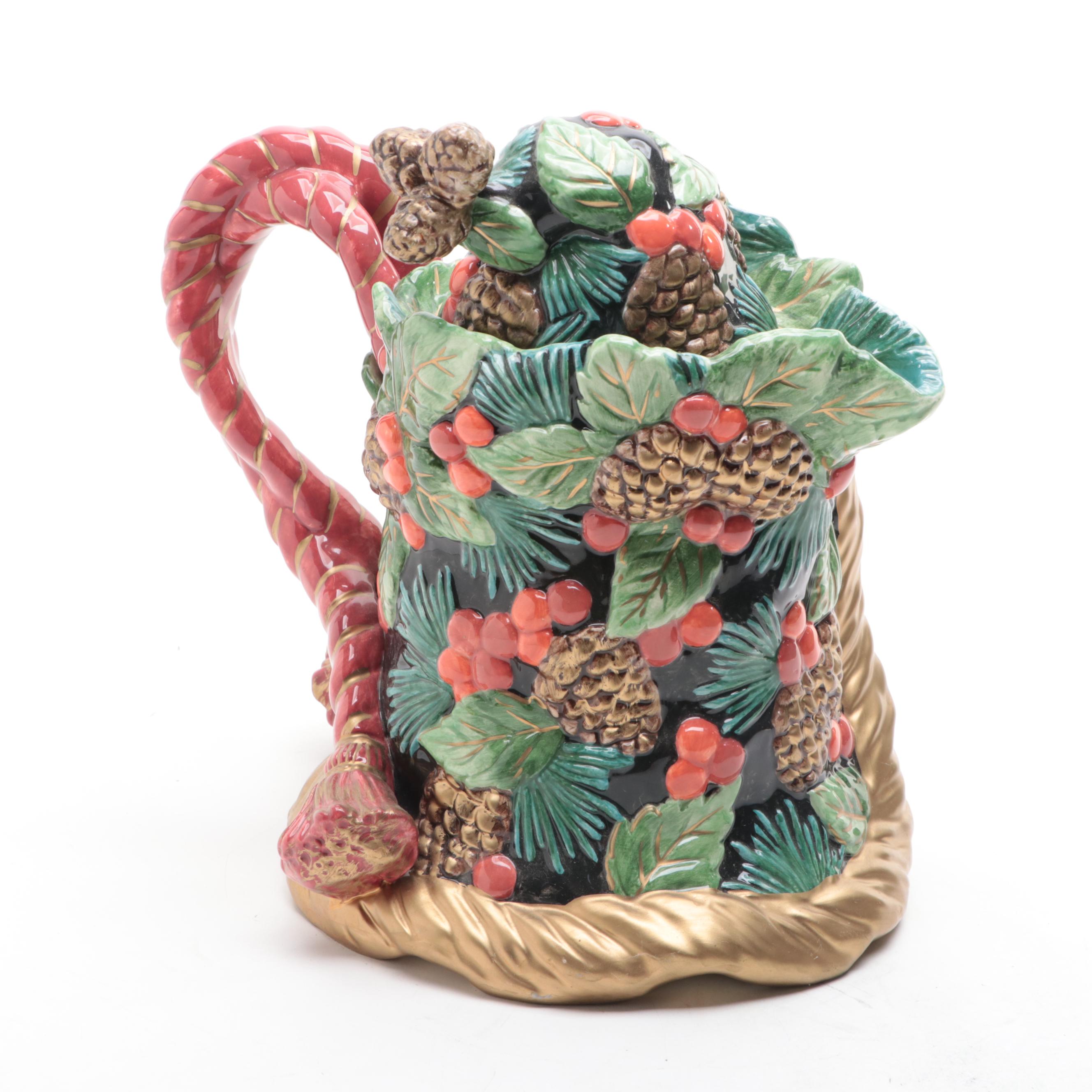 Fitz and Floyd Christmas Themed Teapots