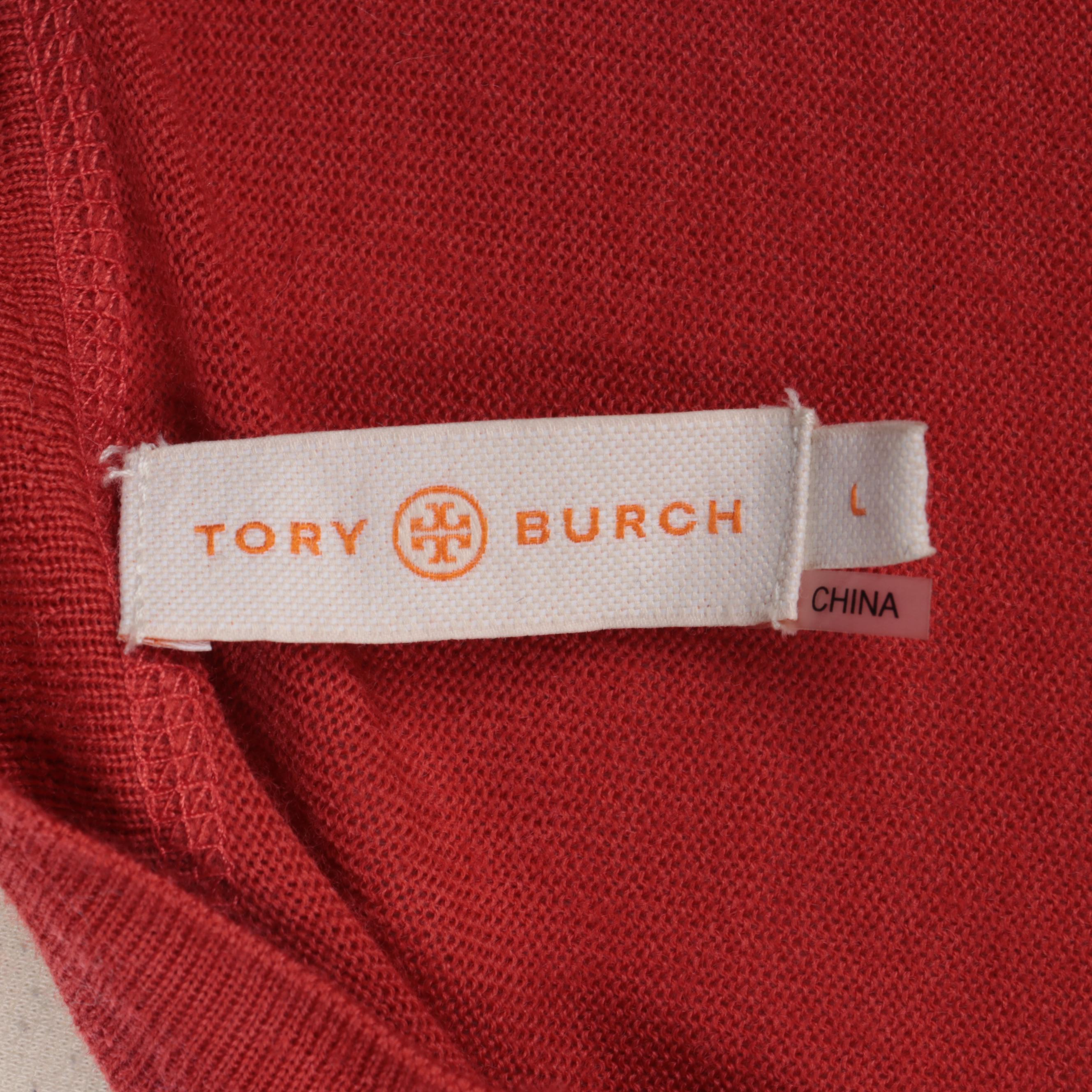 Oscar De La Renta Jacket and Tory Burch Logo Button-Front Long Cardigan