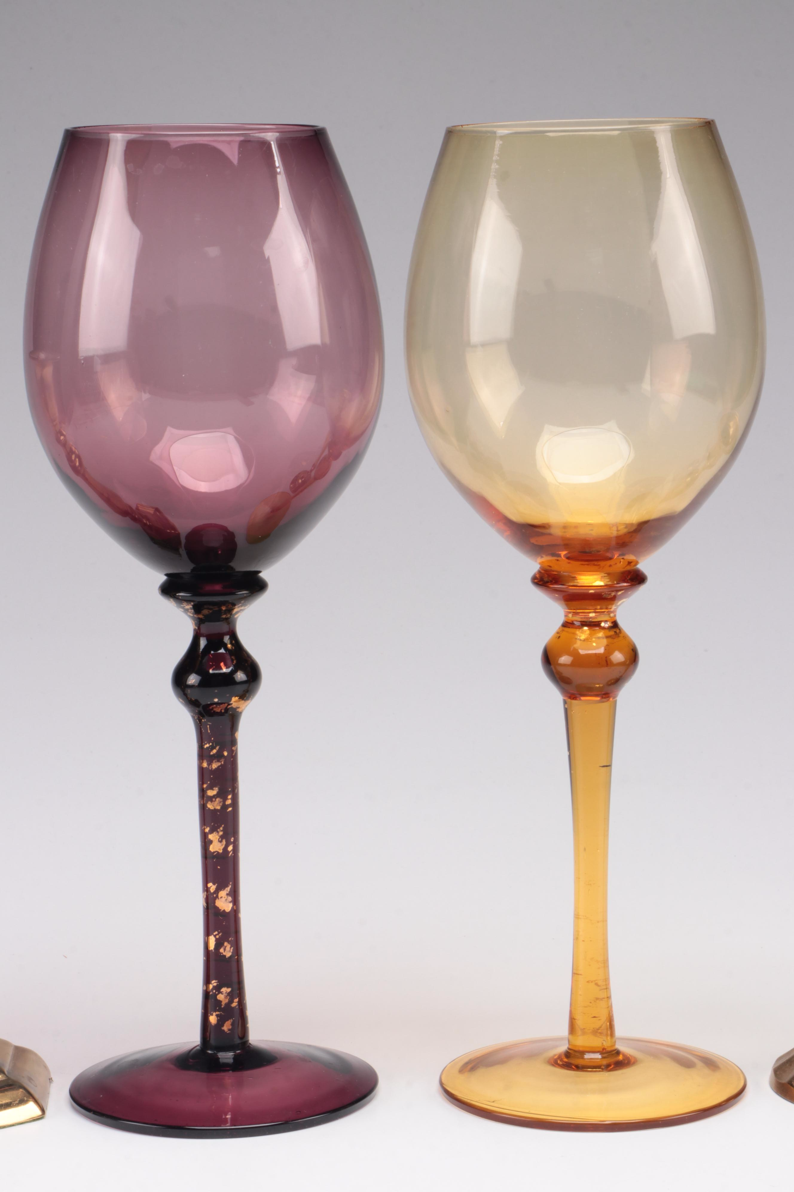 Glass Votive Holders with Brass Candlesticks