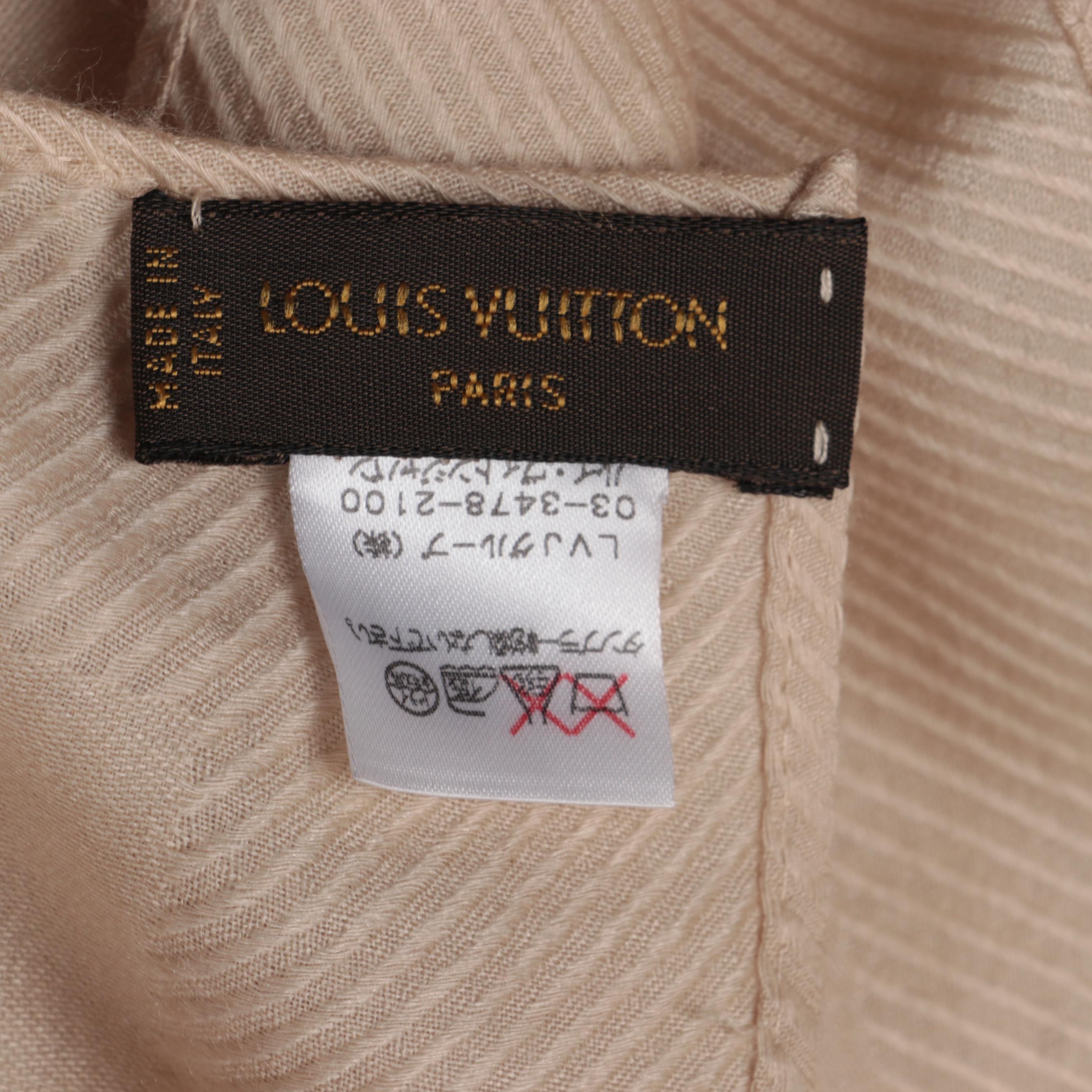 Louis Vuitton Monogram Scarf Shawl in Cashmere and Silk Jacquard