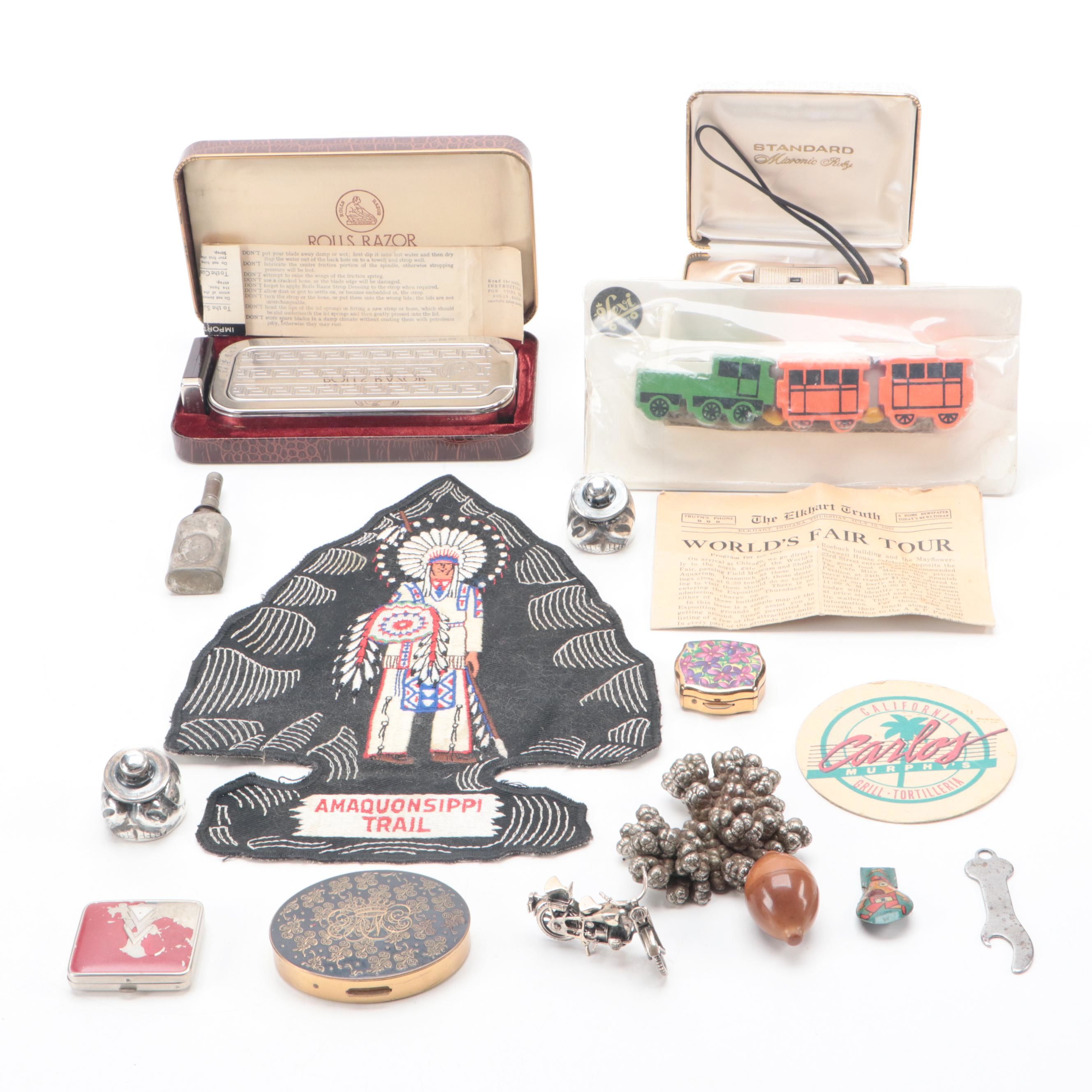 Hand-Stitched Felt Cloth, Powder Compacts, Souvenirs, Mini-Radio, More