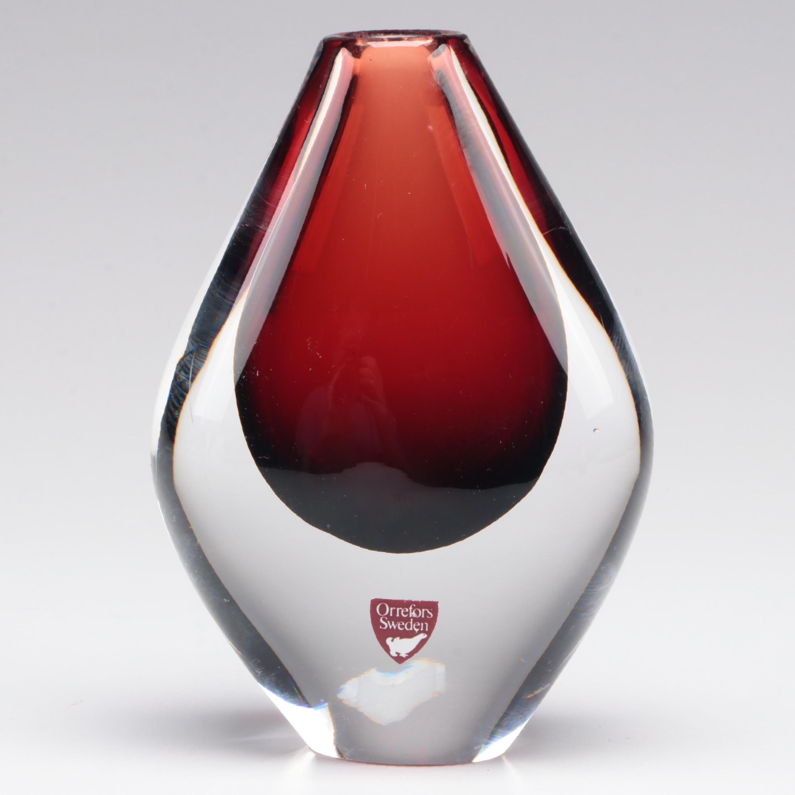 Orrefors "Sommerso" Glass Vase Designed by Sven Palmqvist