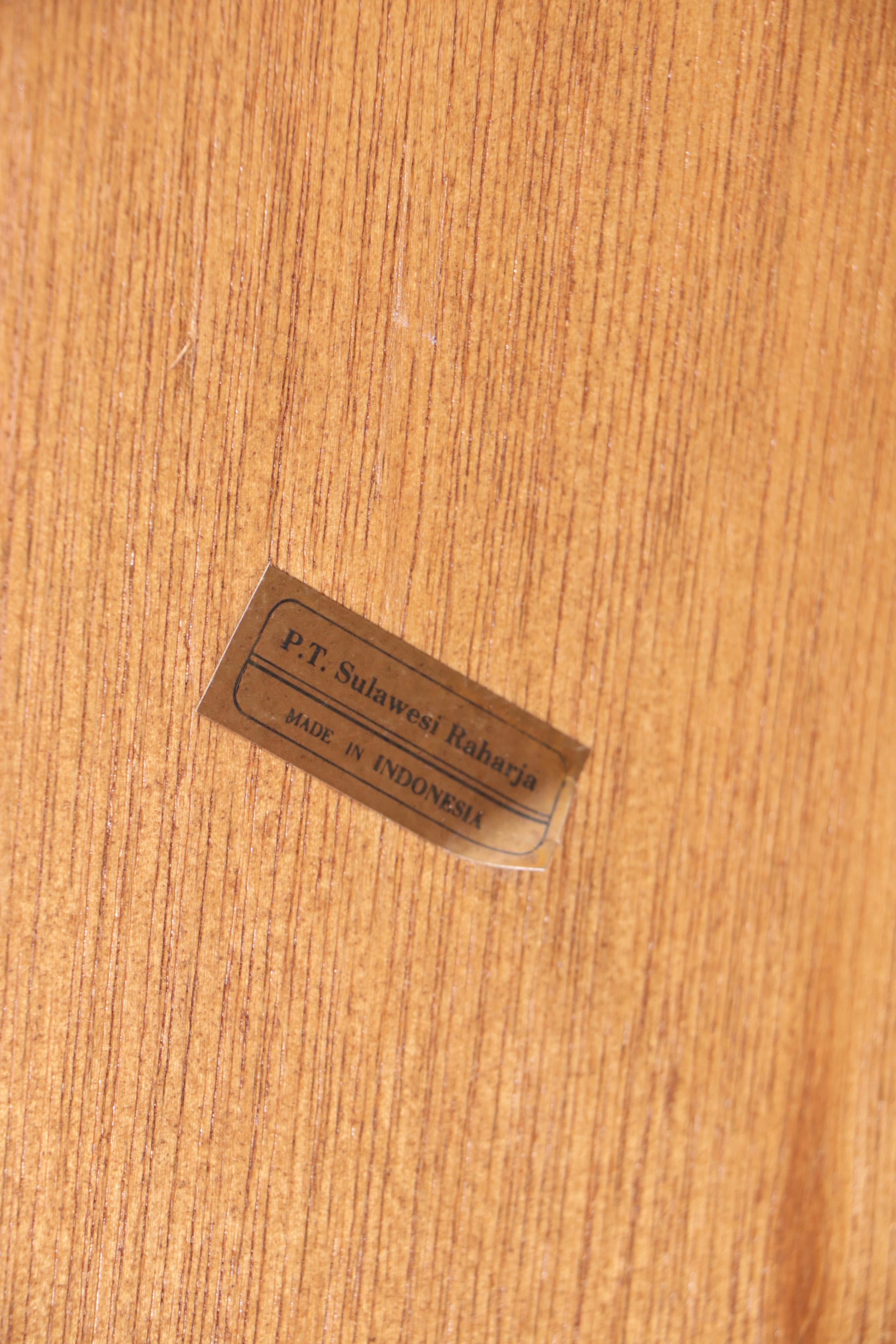 P.T. Sulawesi Raharja Wicker Three-Tier Serving Cart, Late 20th Century