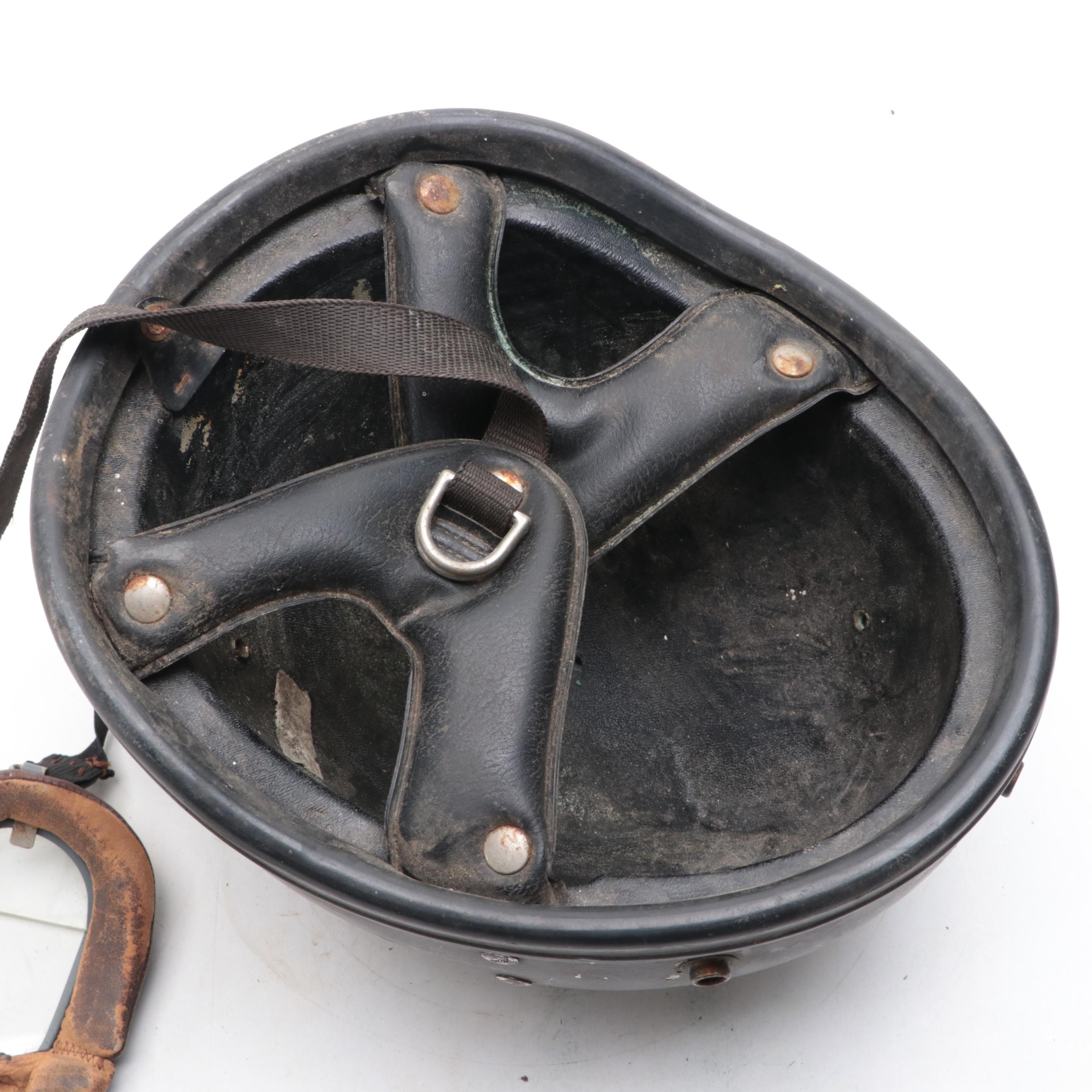 Buco Motorcycle Helmet with Goggles, Mid-20th Century