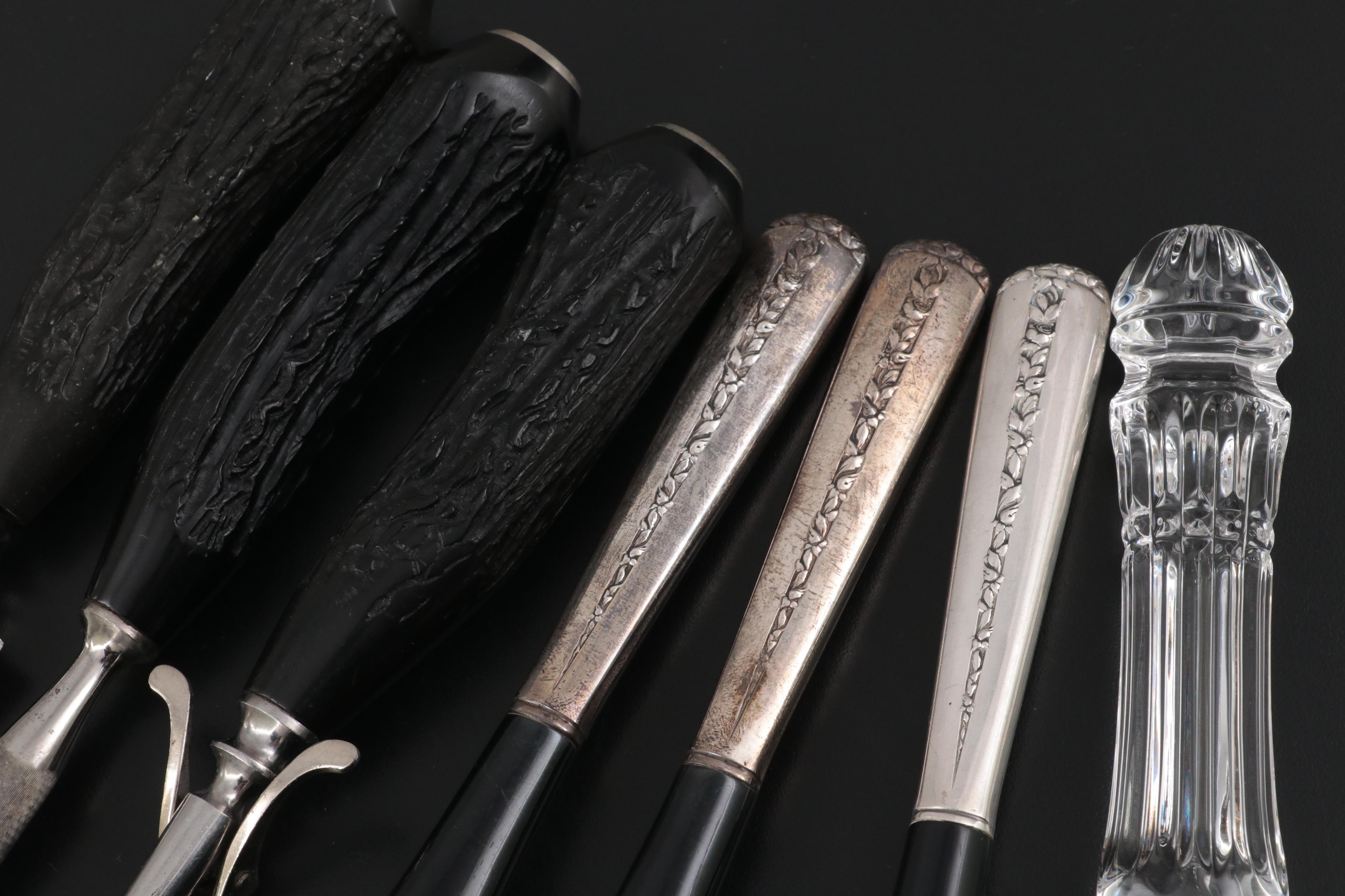 Waterford Crystal Cake Knife with Other Serving Utensils and Salad Bowl