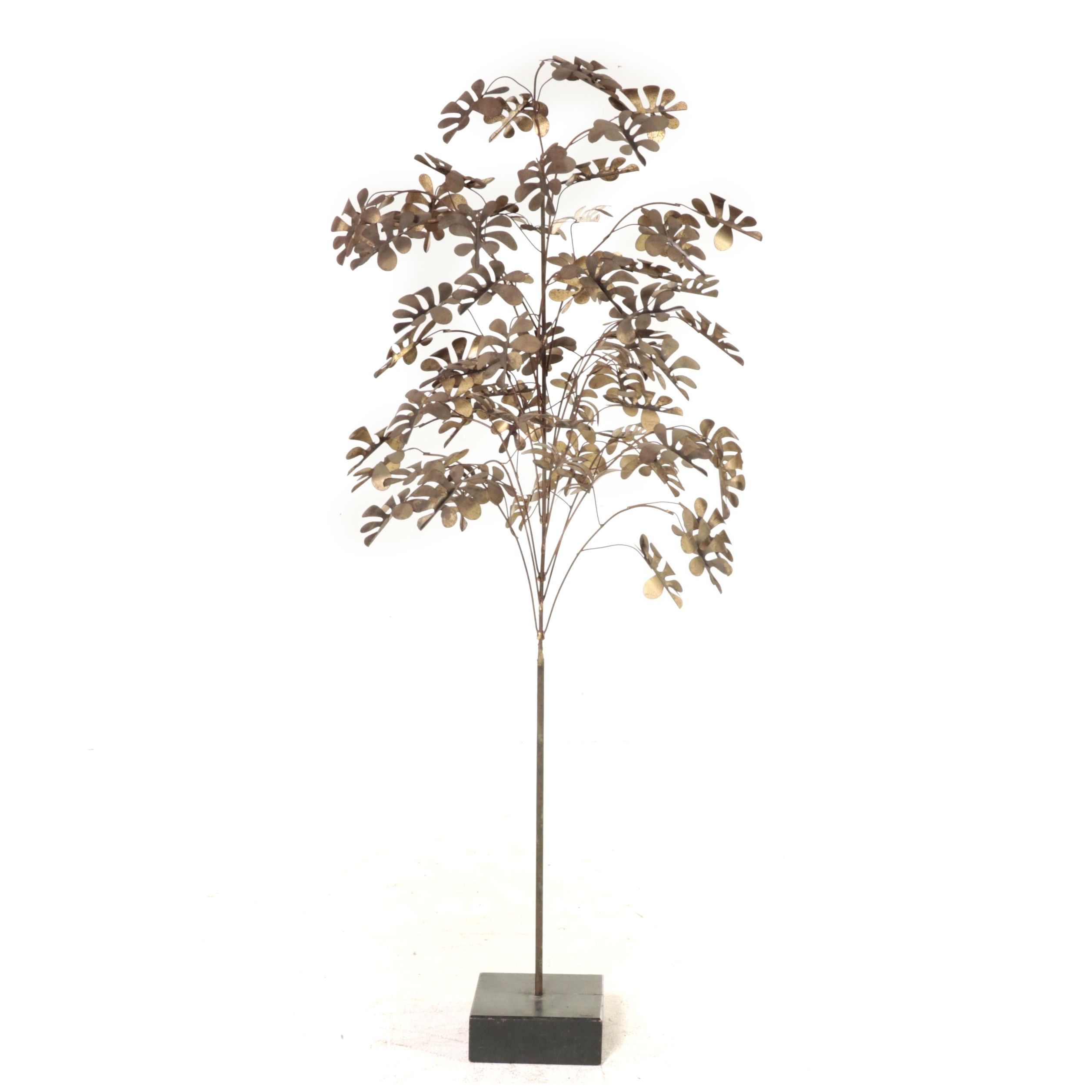 Curtis Jere Bronzed Sheet Metal Tree, 1970