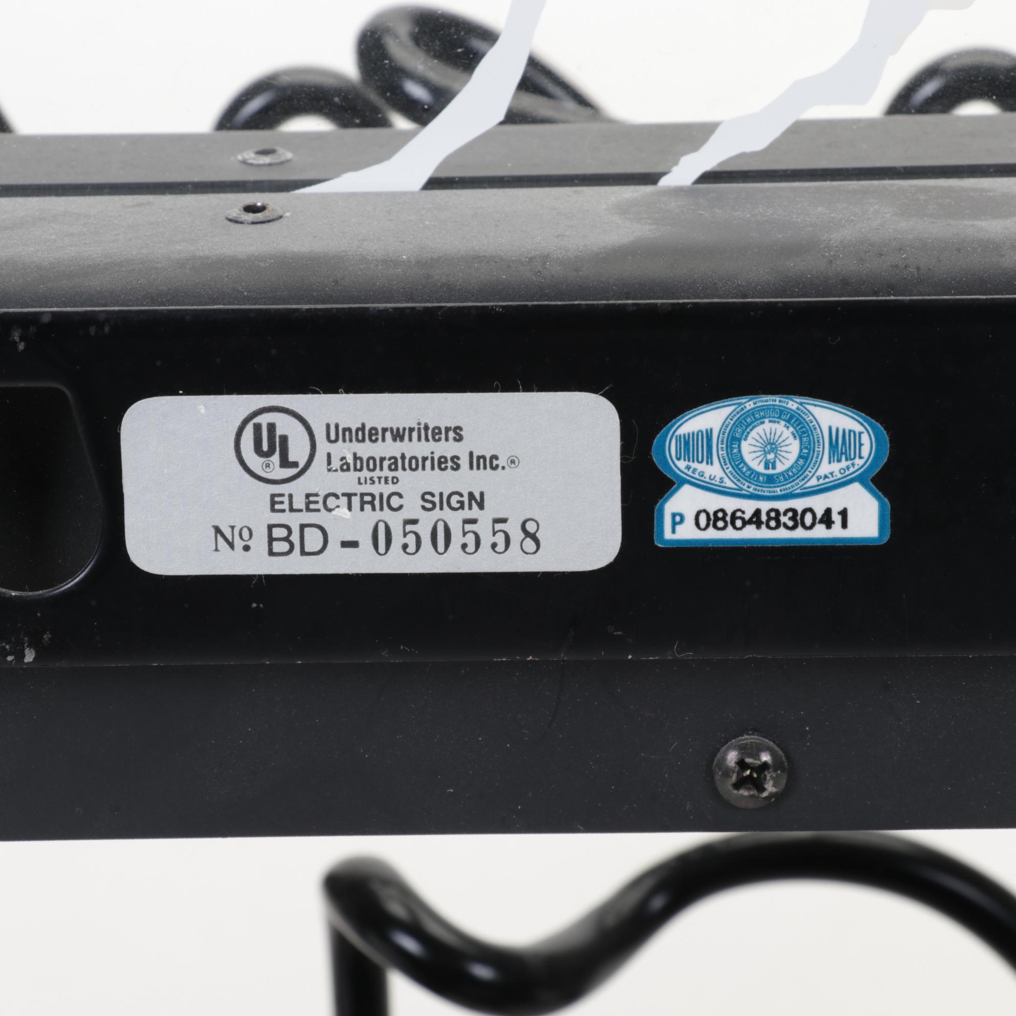 Evertron Coors Light Neon Sign Featuring Snow-Capped Mountains, 1996