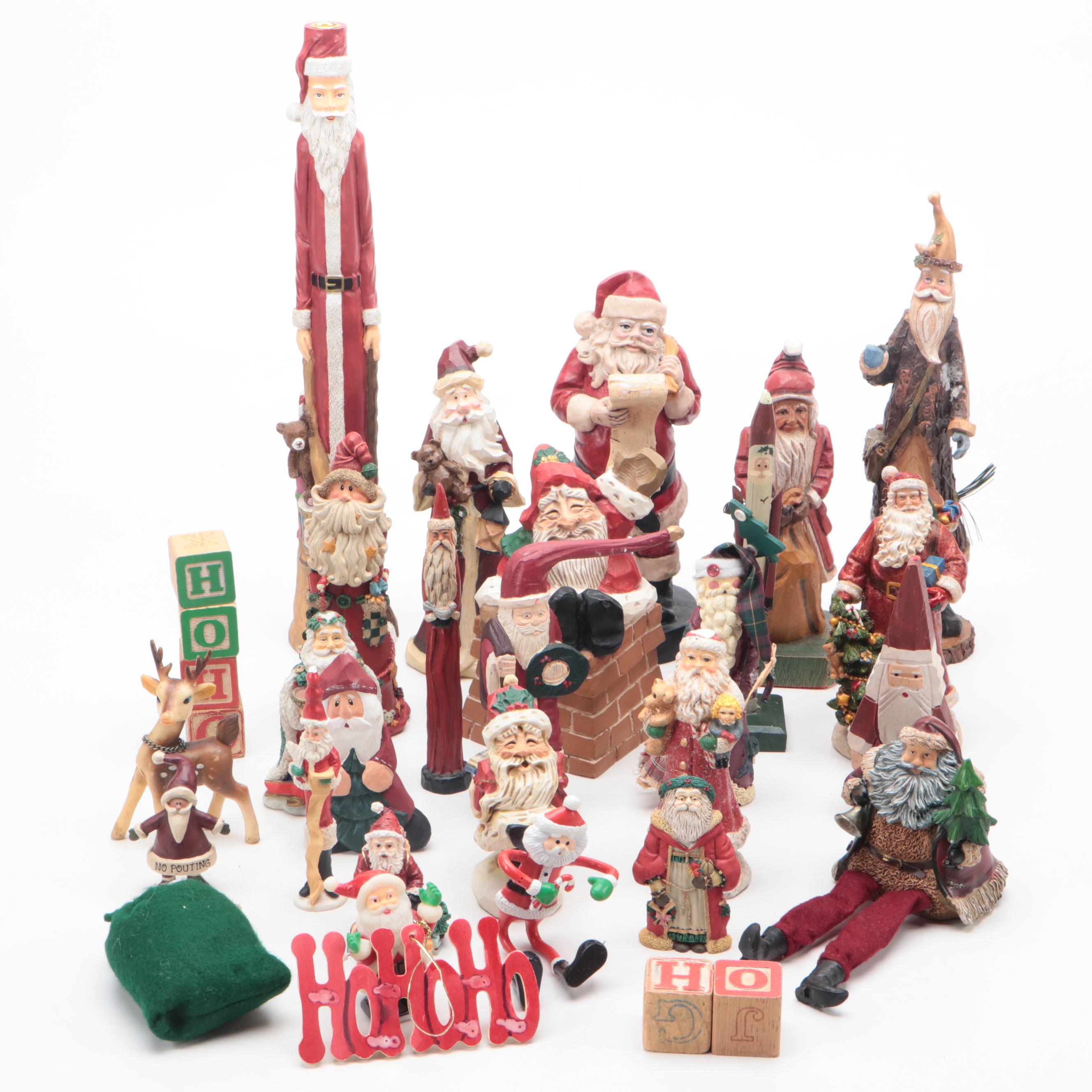 Folk Art and Whimsical Santa Claus Ornaments